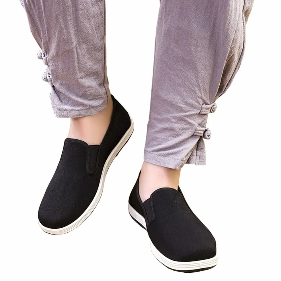 Zapatos de Kung Fu Mocasines sin Cordones para Artes Marciales con Suela de Goma
