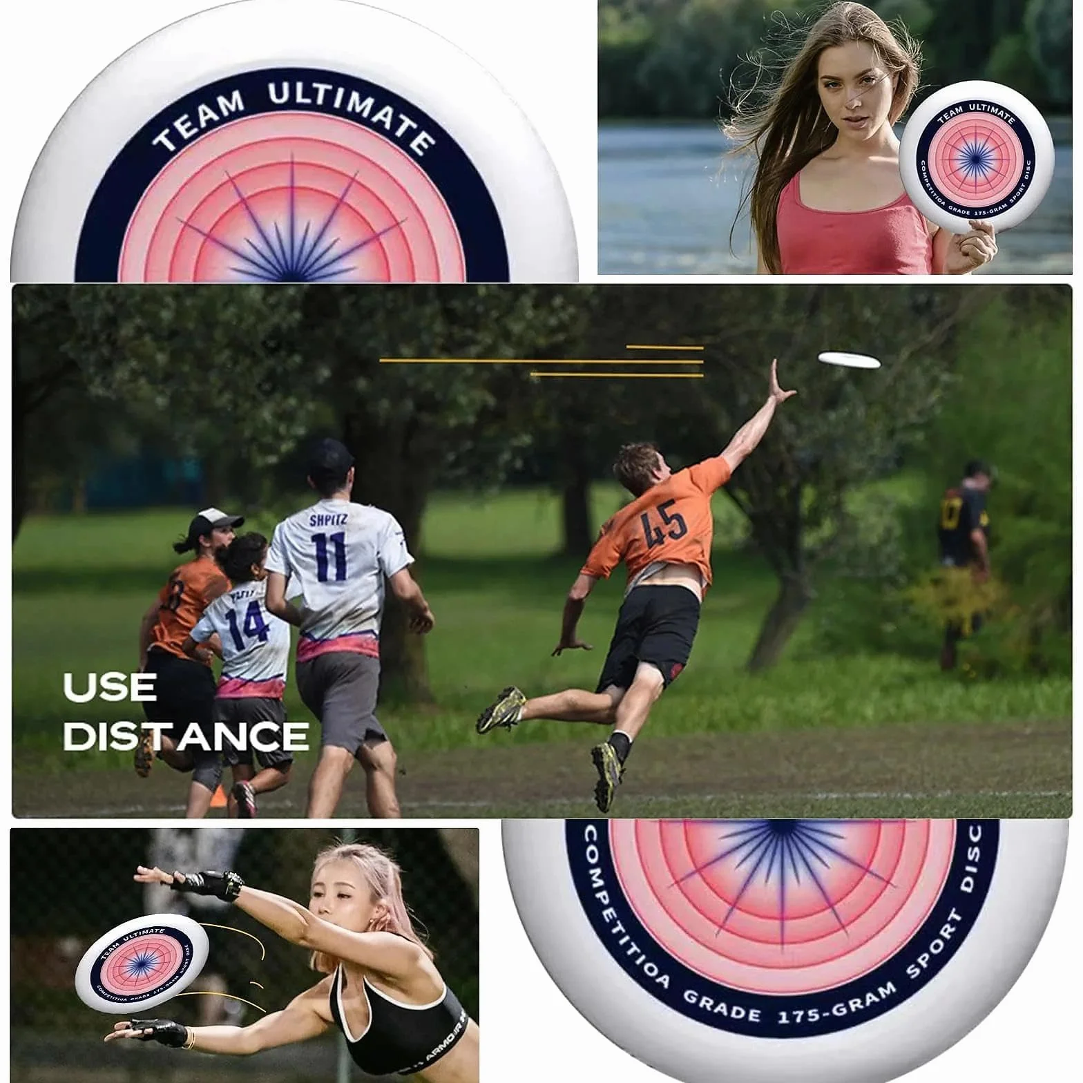 Frisbee Profesional 175g Ultimate Frisbee Disco Lanzamiento Competición Material Duradero Funsport Entrenamiento Partidos Alta Velocidad Precisión Adultos