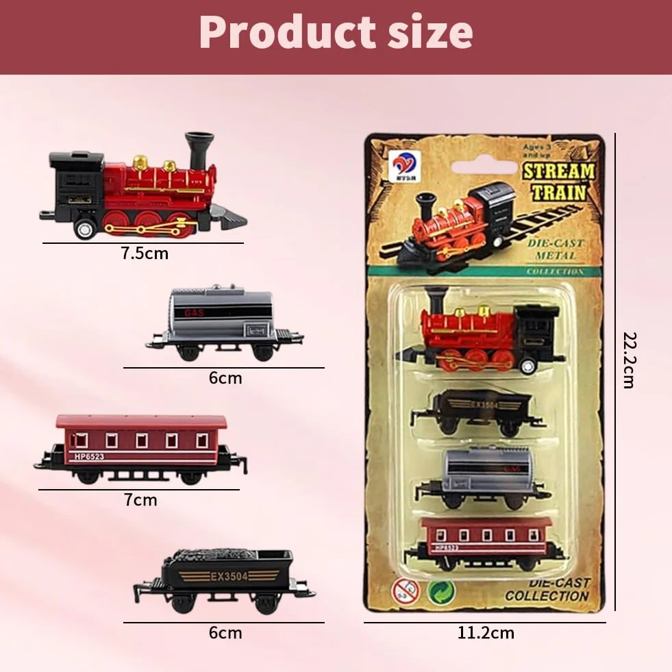 Mini Tren Tráfico - Mini modelo de vapor, Juego retro de vapor, Pequeño adorno de tren creativo, Suministros para Vapor Tema Cumpleaños