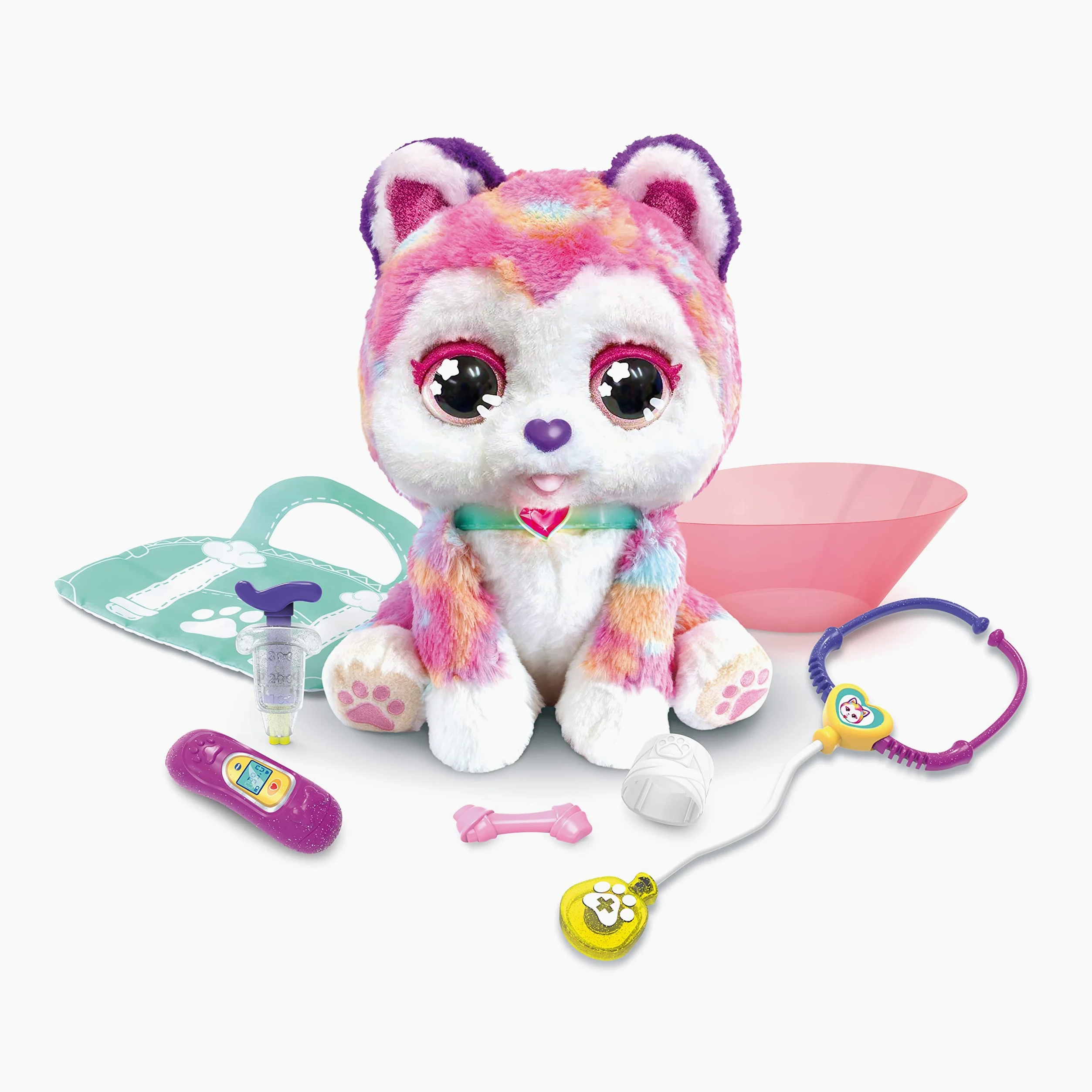 VTech - Husky Visita al Veterinario, Peluche Interactivo, Juguete para niños +3 años, más de 100 Combinaciones de Sonidos y Movimientos, versión ESP (3480-529722)
