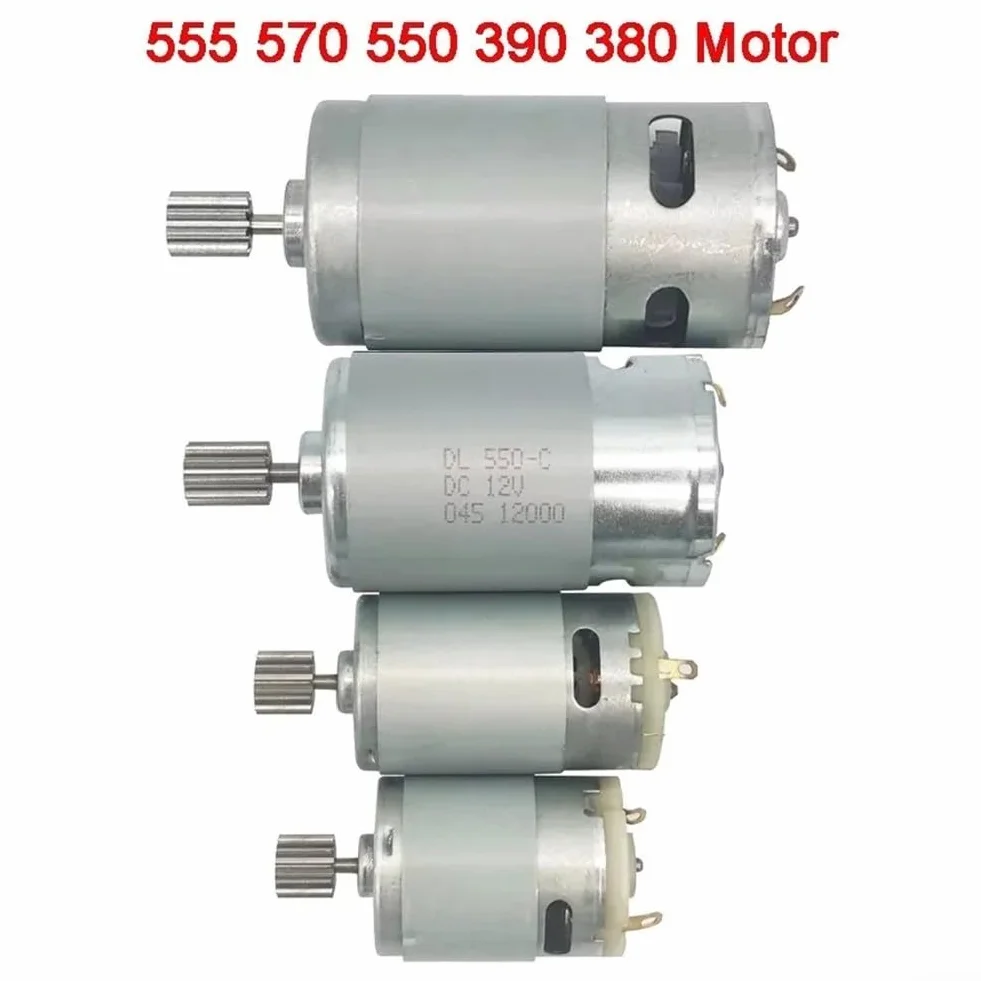 Motor de coche eléctrico para niños 550 RS390 RS380 12V 6V 24V compatible con DL555 para un mejor rendimiento y velocidad (550 12 V 23000 rpm)