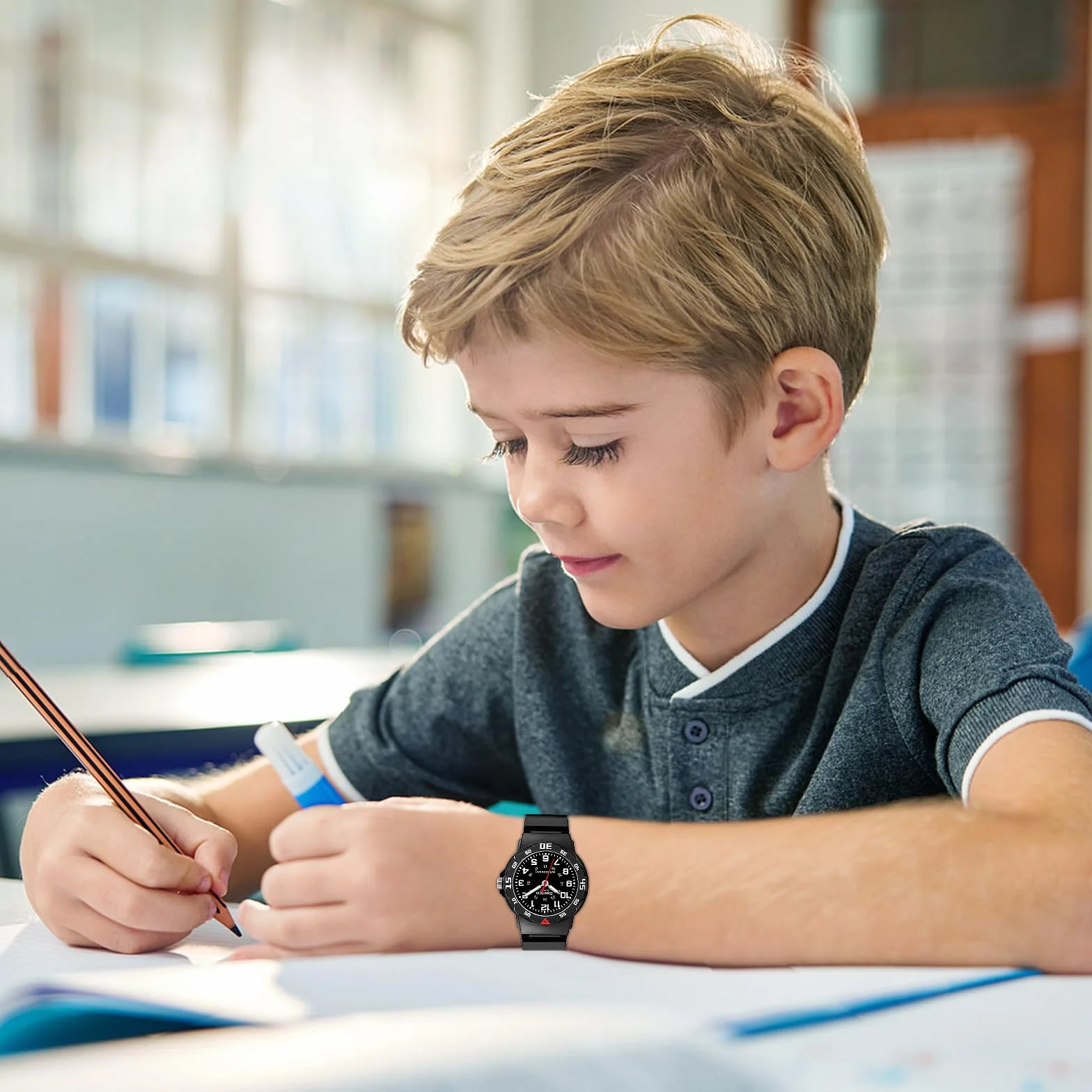SOCICO Reloj mecánico niños Resistente al Agua función Aprendizaje Hora