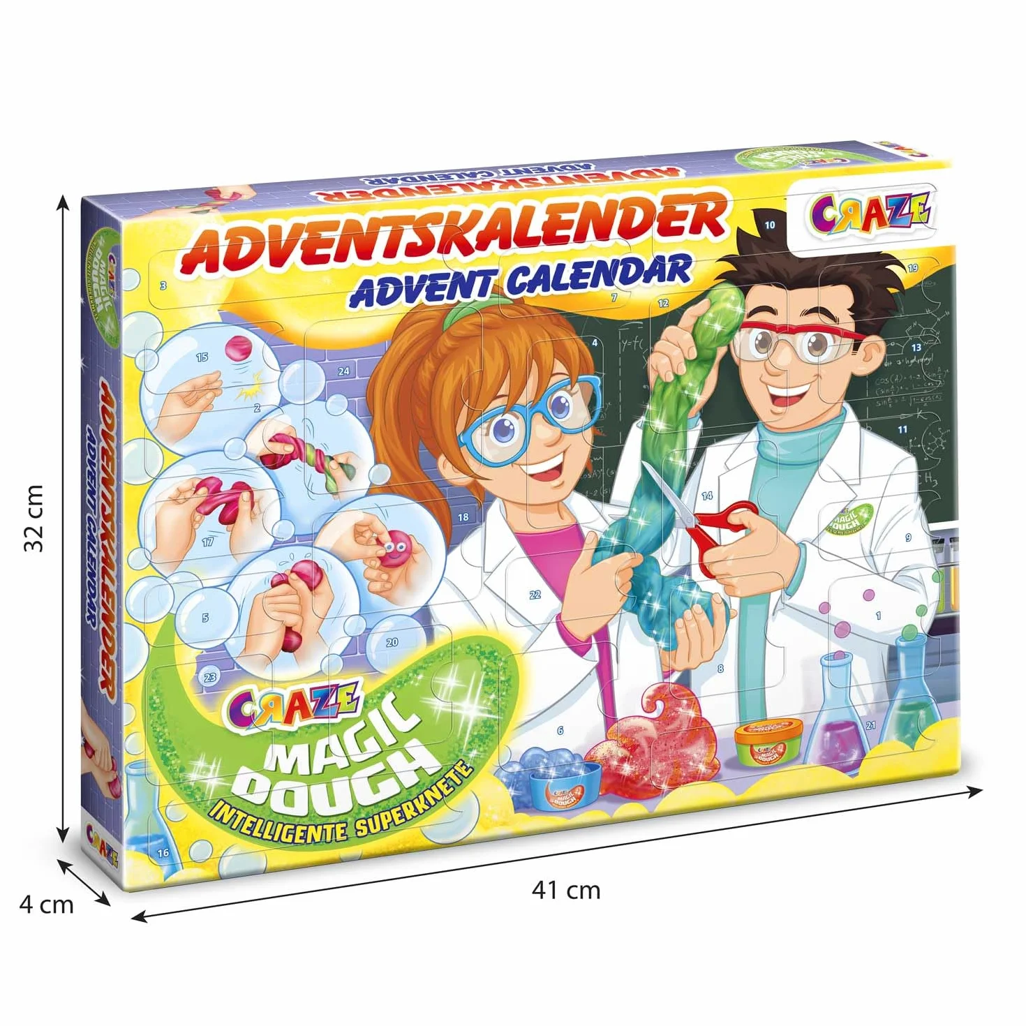 Craze Calendario de Adviento Magic Dough - Calendario de Adviento para Niños y Niñas con Plastilina Inteligente, 24 Grandes sorpresas con Arcilla para modelar