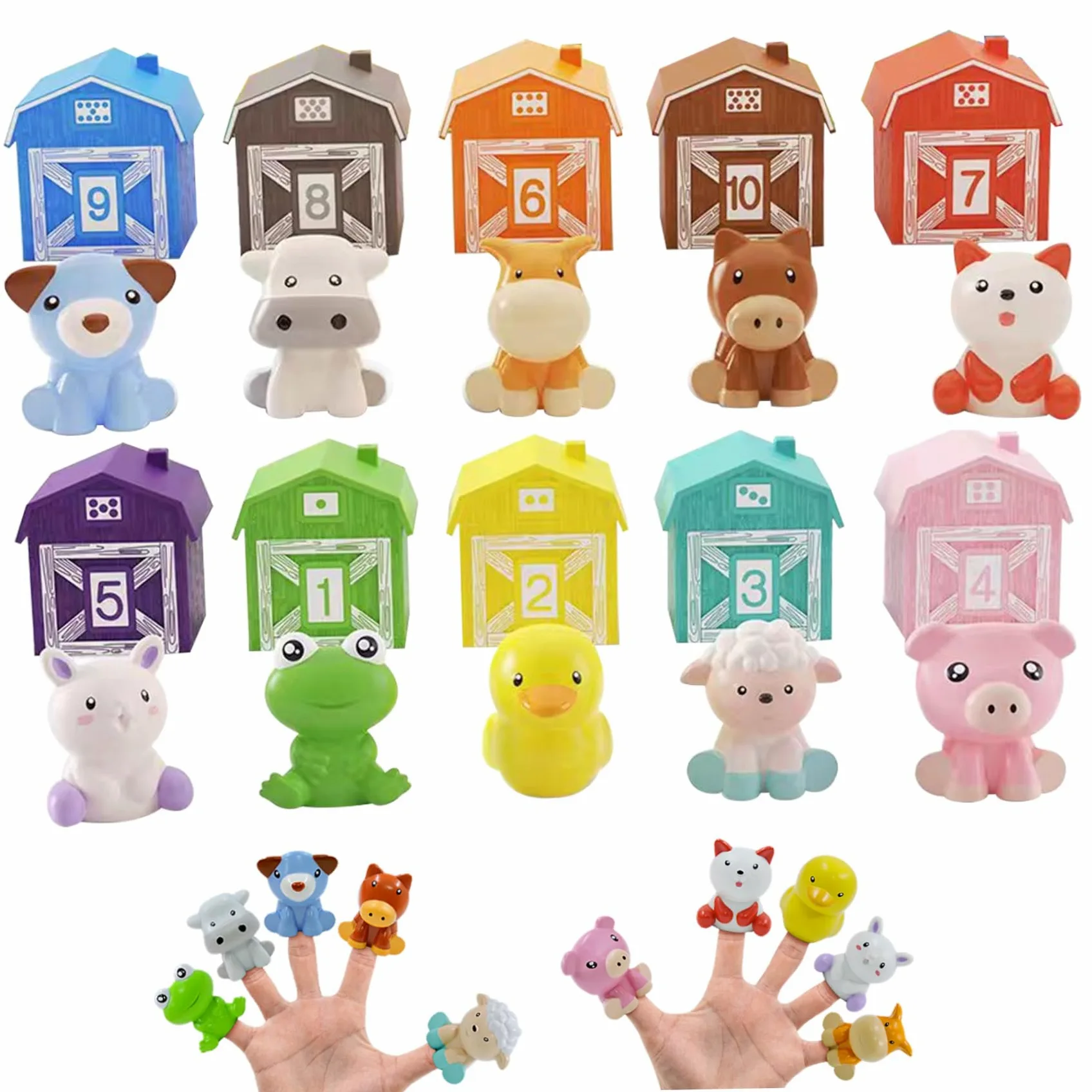 Juguetes de Animales de Granja para bebés, 20 Unidades/Juego, Dibujos Animados numerados, Vibrantes, Juguetes de Aprendizaje para niños pequeños, Lindo Desarrollo, cumpleaños de Granja para Padre.