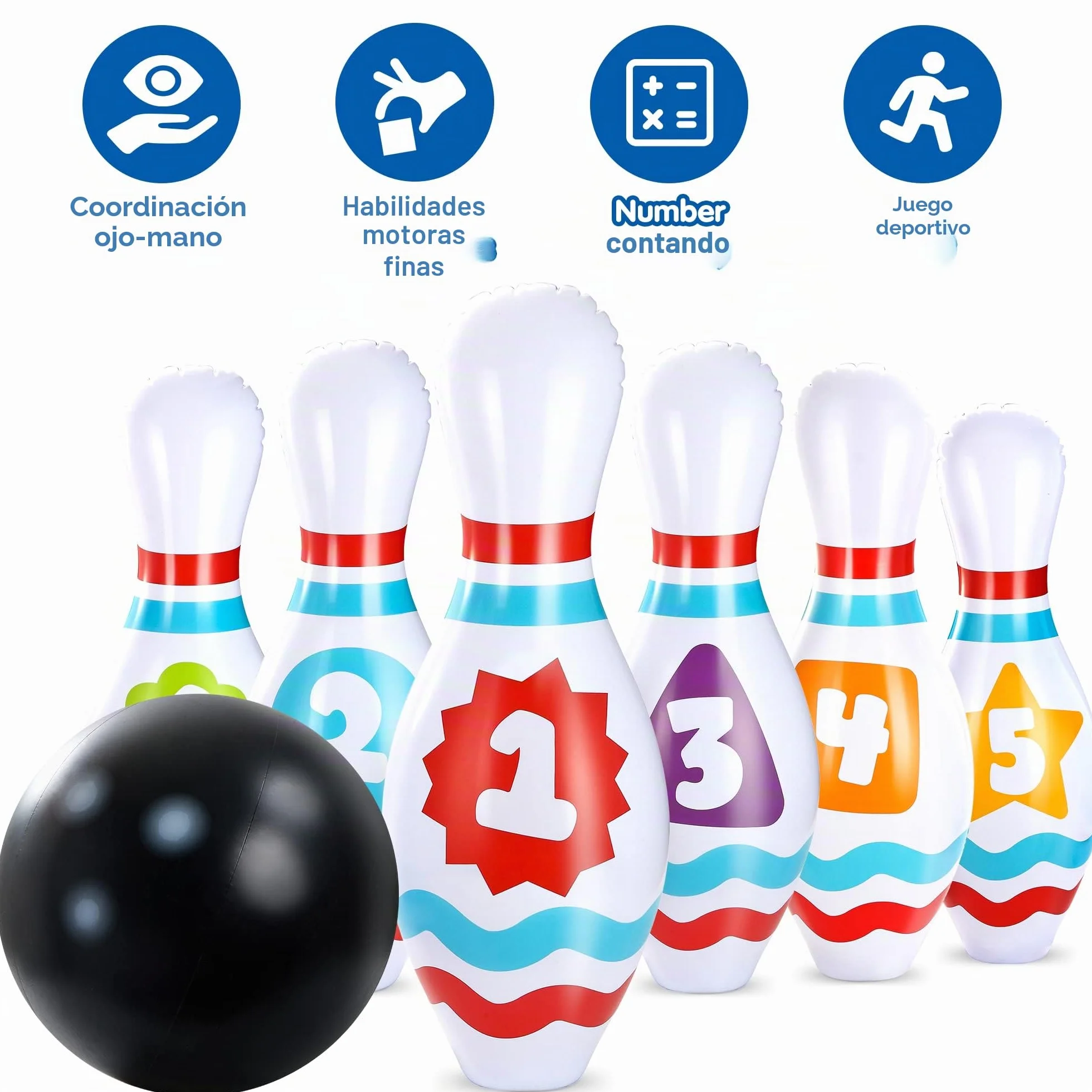JOYIN Giant Inflatable Bowling Set for Kids and Adults, Christmas Birthday Party Games, Kids Education Motor Skills Toys