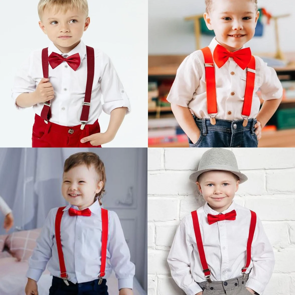 Tokaneit Suspenders Niños Pajarita Ajustables Clip On