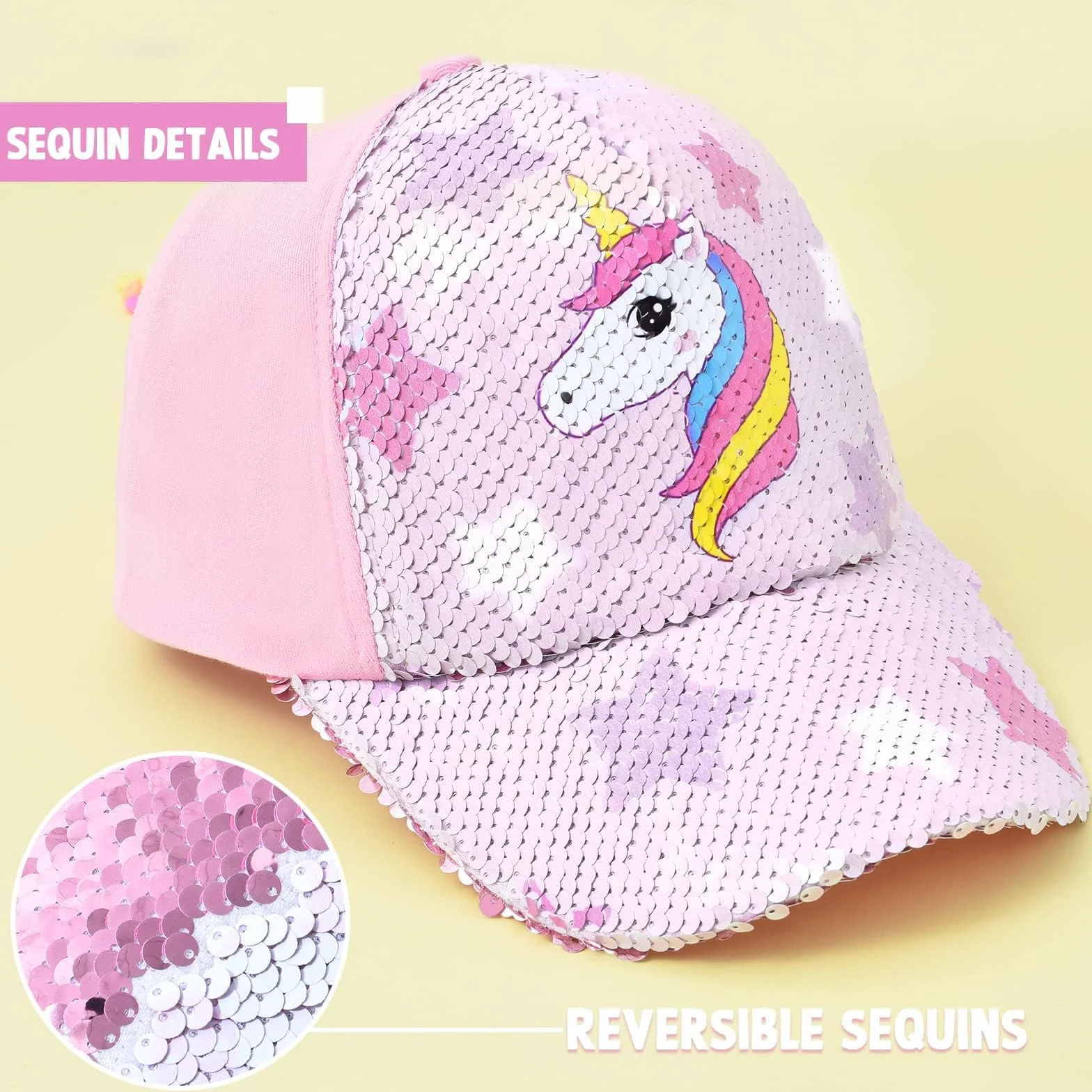 Gorra de Béisbol para Niñas Gorra de Camionero Ajustable con Visera de Sirena