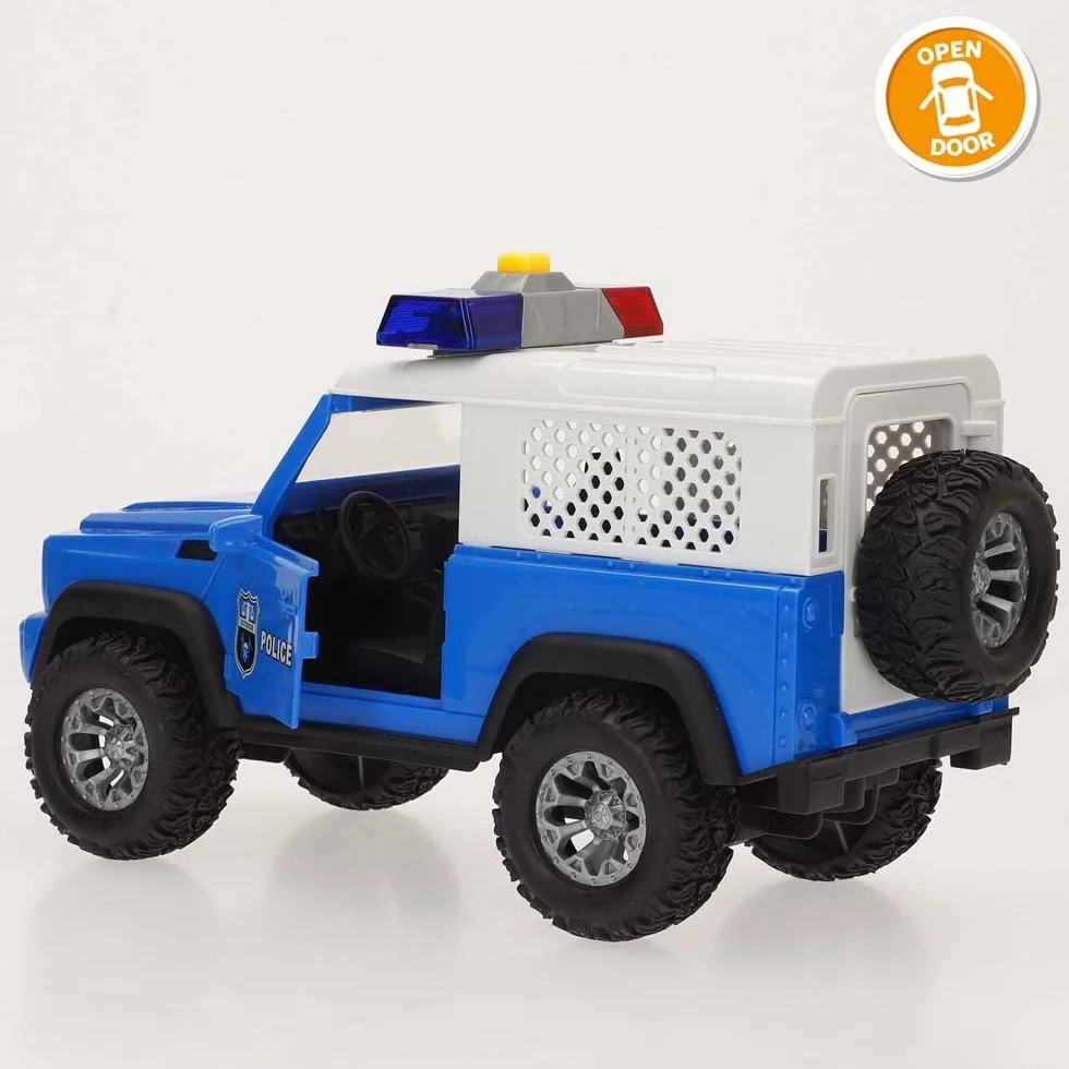 ColorBaby Speed & Go Coche policía Juguete, con Luces y Sonidos, Puertas Apertura Manual, Sistema de fricción, Escala 1:16, para niños a Partir de 3 años (39053)