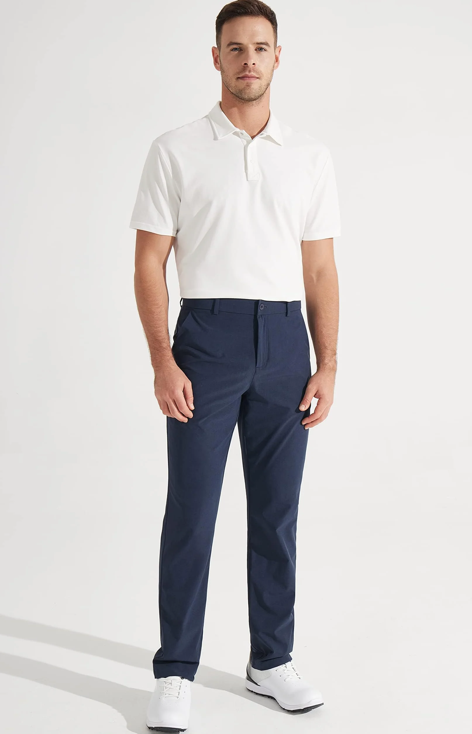 Libin Pantalón de Golf Hombre Elástico Slim Fit Ligeros Deporte Senderismo con Bolsillos