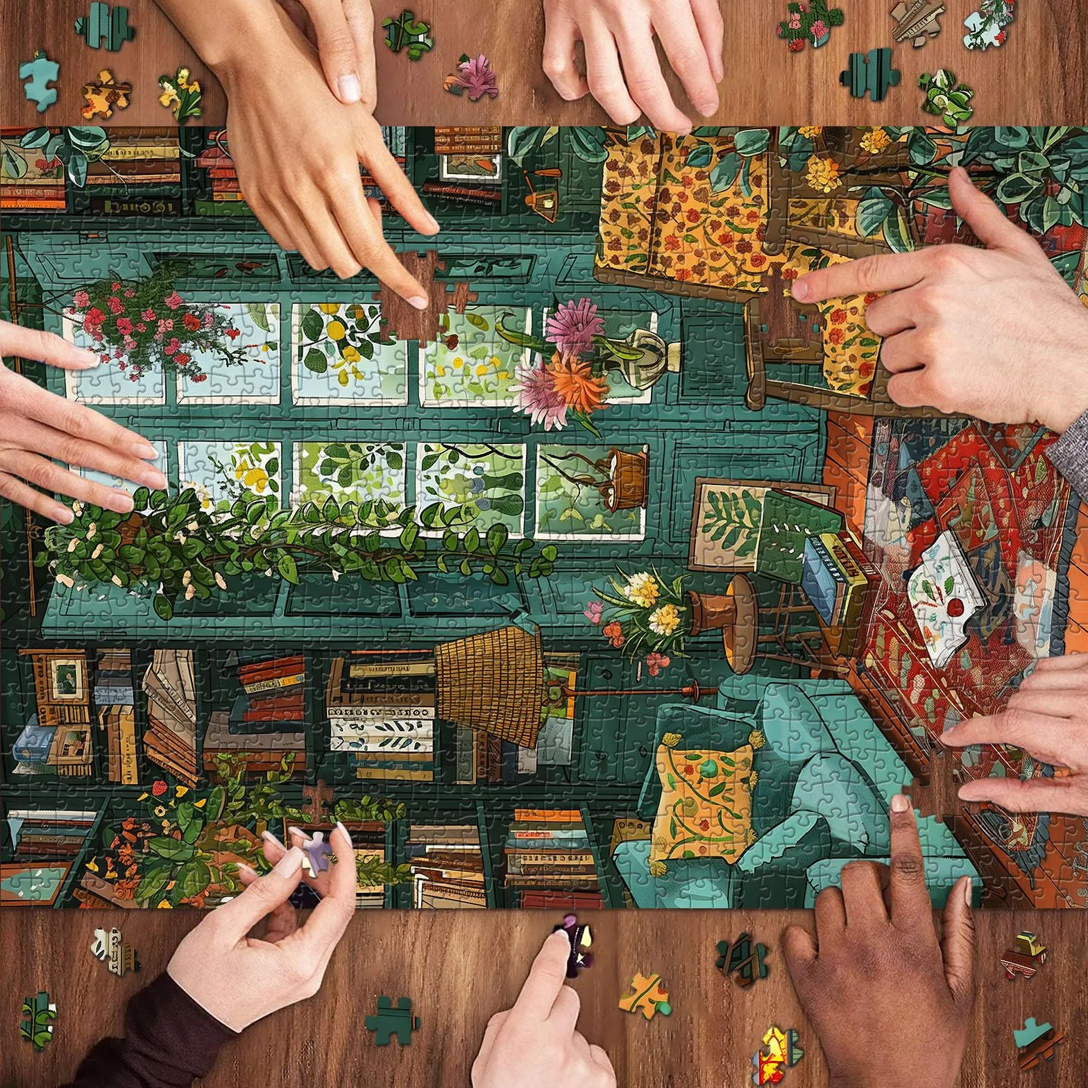 Rompecabezas de estudio acogedor para adultos de 1000 piezas, 70 cm x 50 cm, estilo Clásico, cartón de, rompecabezas jigsaw para adultos