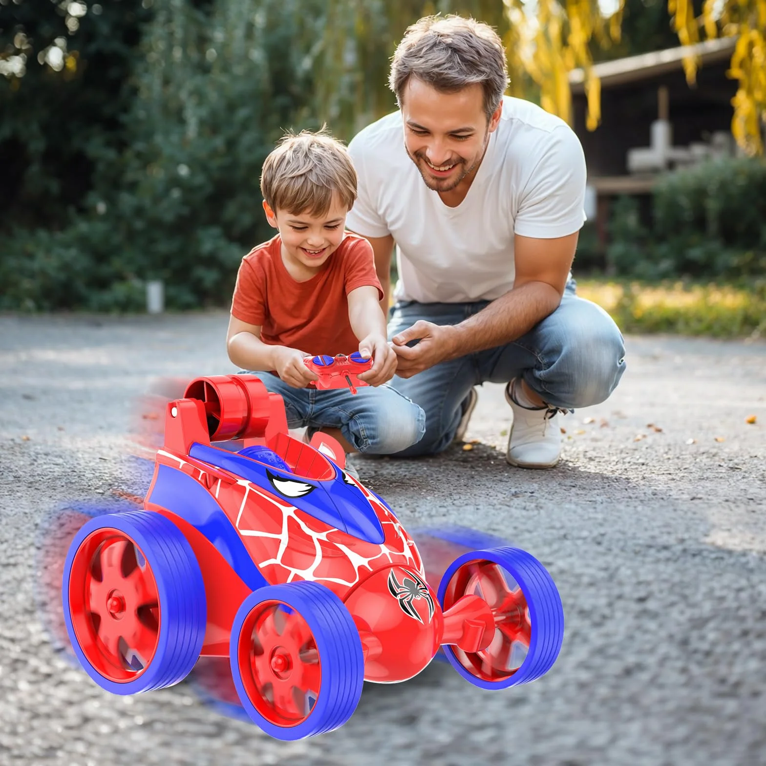 Mini Coche Teledirigido Acrobacia RC 360 Grados Rotación Spider Juguete Infantil Regalo Niños 3-7 Años