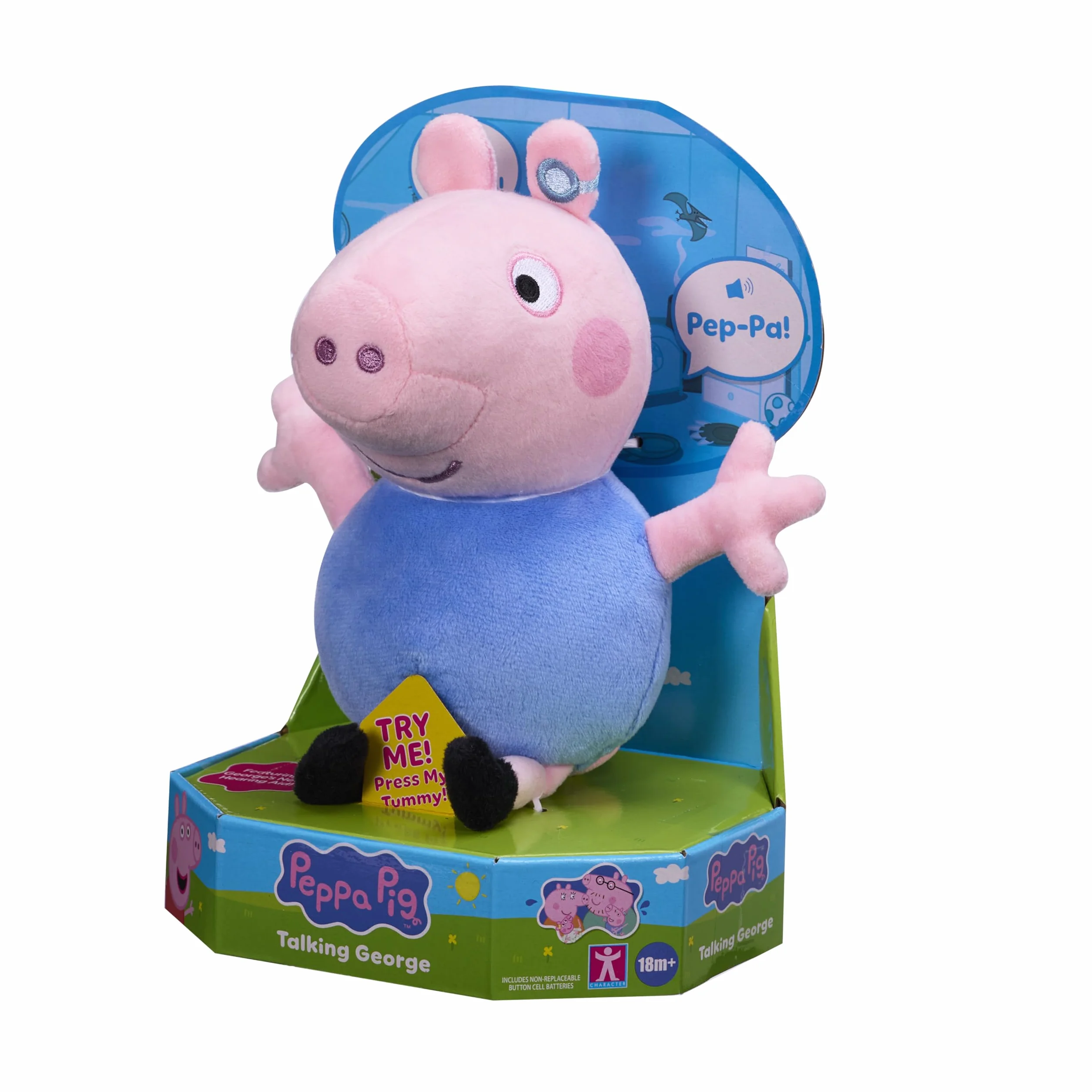 Peppa Pig Talking George, juguete de peluche con efectos de voz y sonido, juguete suave para preescolar