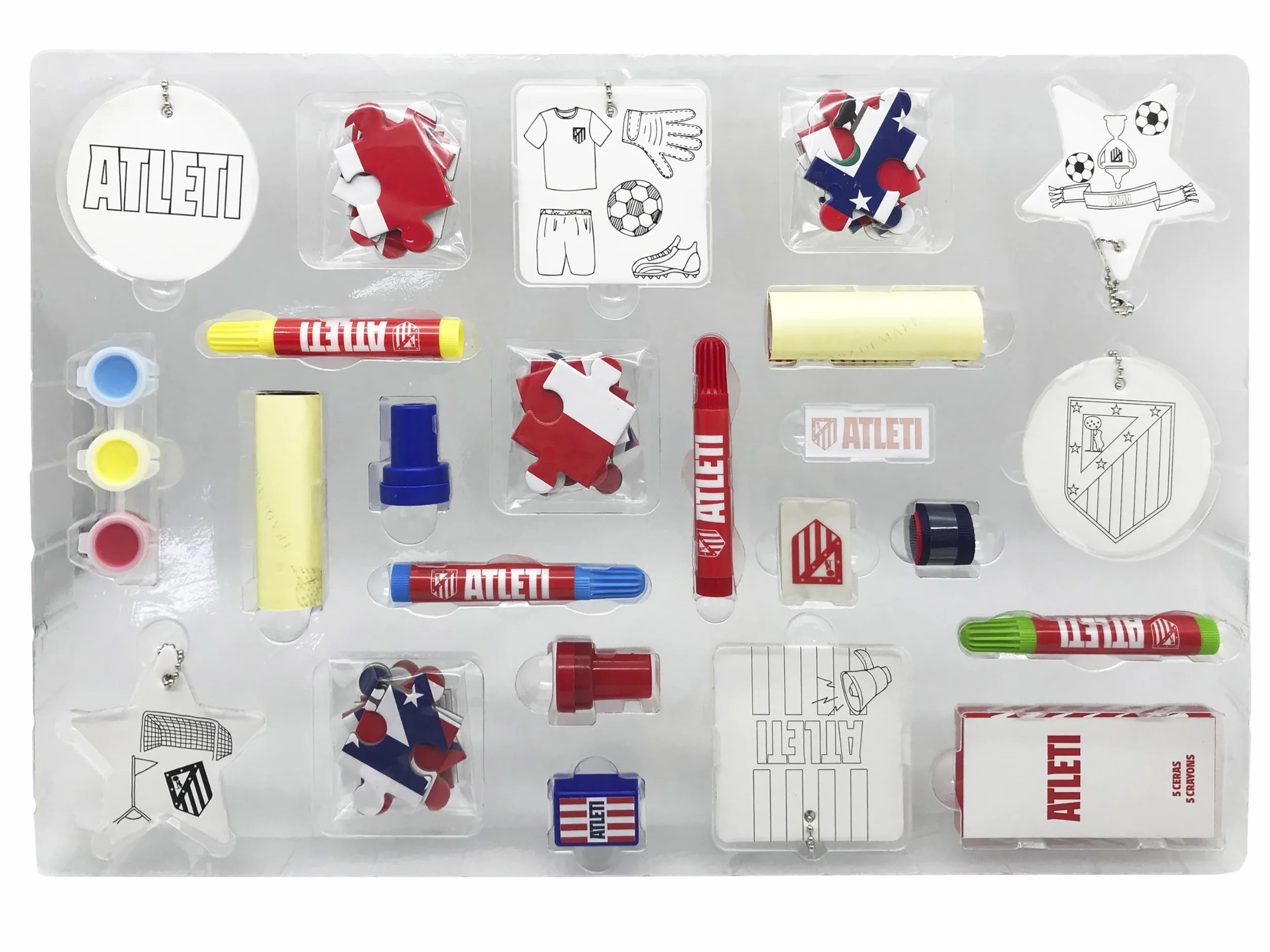 CyP Brands-Atlético de Madrid, Calendario de Adviento, 24 Sorpresas, Regalo Infantil, Licencia Oficial Marvel, Actividades y Juguetes