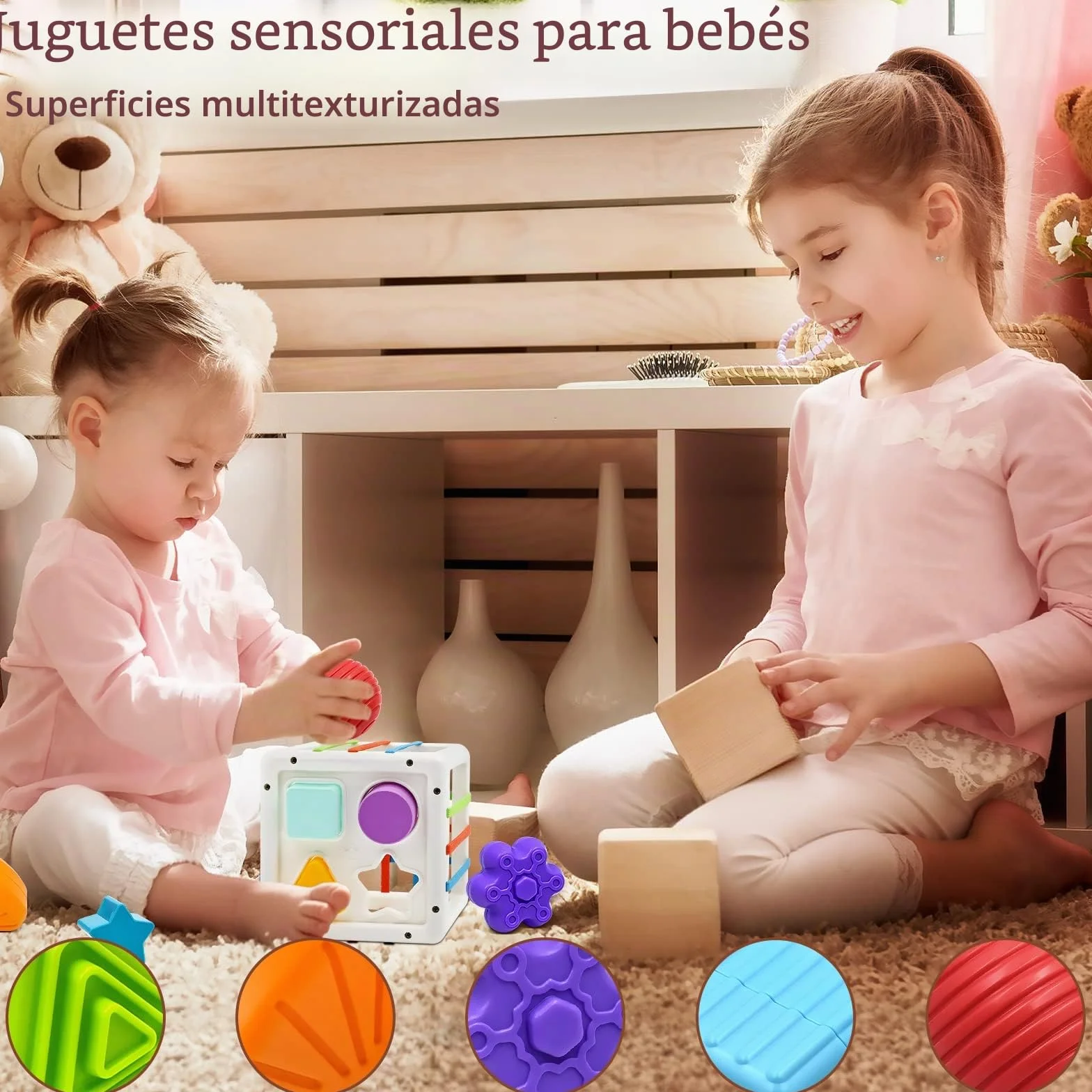Mailesi Juguetes Montessori Niños 12 18 24 Meses, Juguetes Bebes en Forma de Cubo para La Motricidad Fina y el Aprendizaje Temprano, Regalo Sensorial para Niños y Niñas 1 2 3 Años, Regalo Juguetes