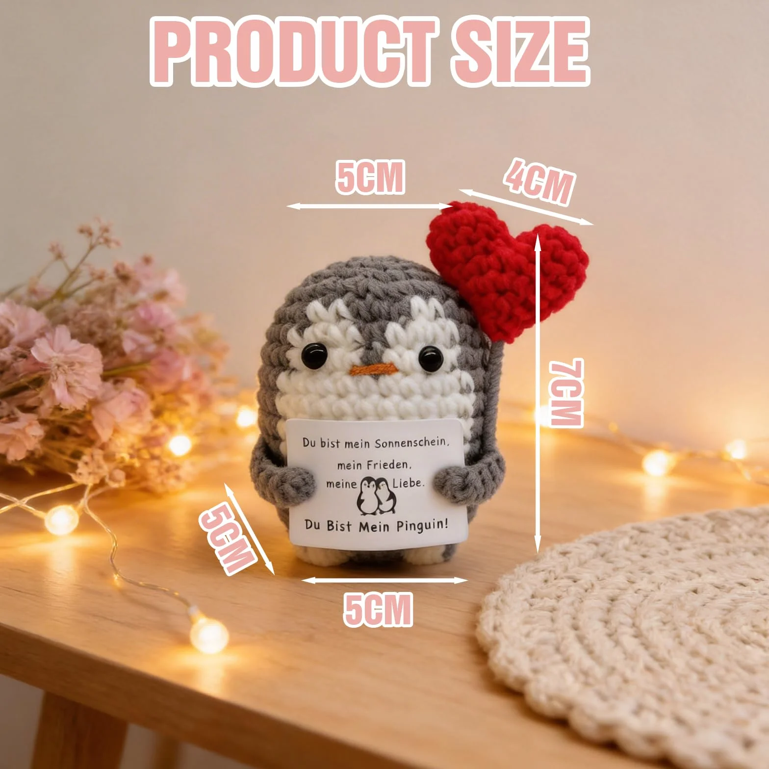Pingüino Amado Positivo, Regalo Original y Divertido, Regalos de San Valentín, Cumpleaños y Fiesta, para Niña Niño Mujer Hombre Hermano Hermana Amigo, Sorpresa Oficina Compañero