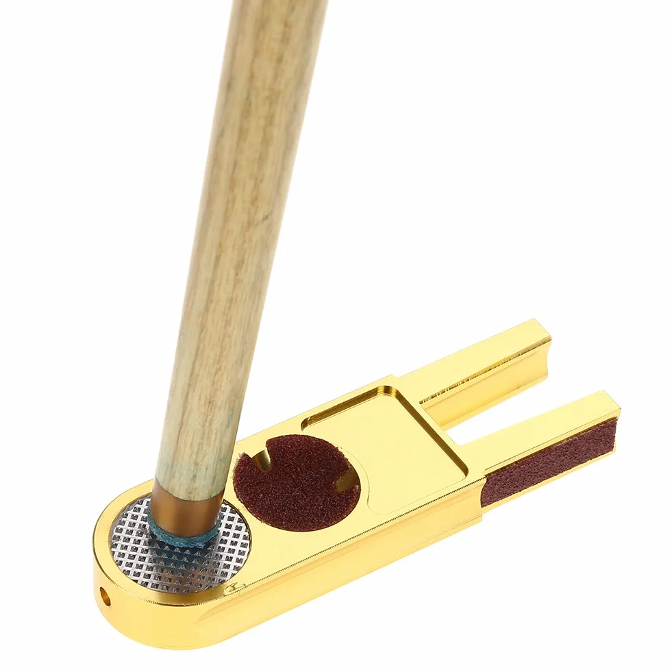 Tbest 3 en 1 Multifuncional Taco de Punta Piscina Forma de U Herramienta de Reparacion Accesorio para Billar Snooker