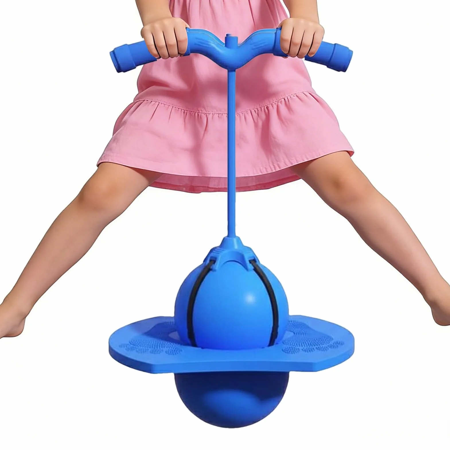 Pelota de salto con mango – Juguete con bomba de aire, para niñas, adultos para entrenamiento de saltar y equilibrio, para interior y exterior
