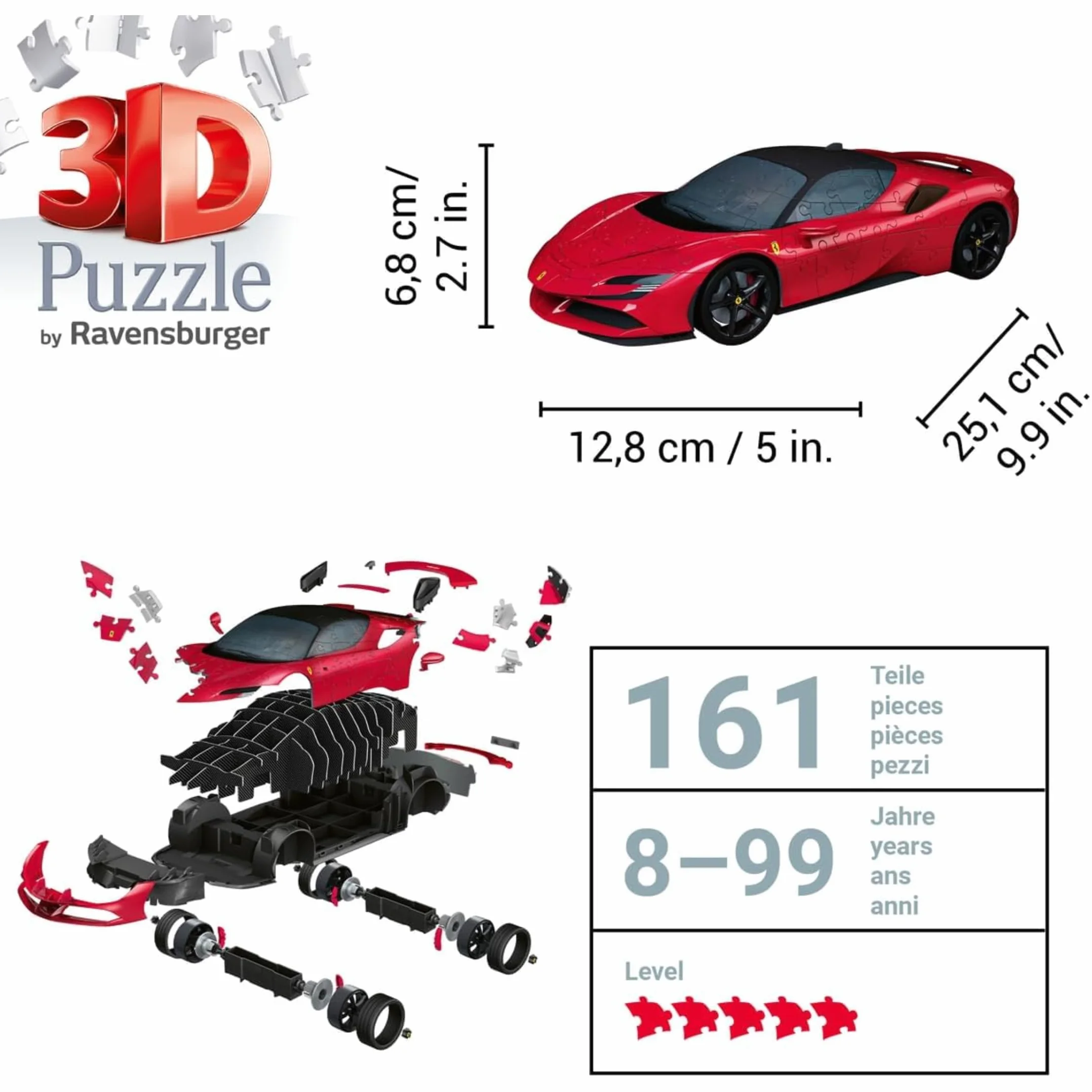 Ravensburger Puzzle 3D Ferrari SF90 Stradale Maqueta de Coche 108 Piezas