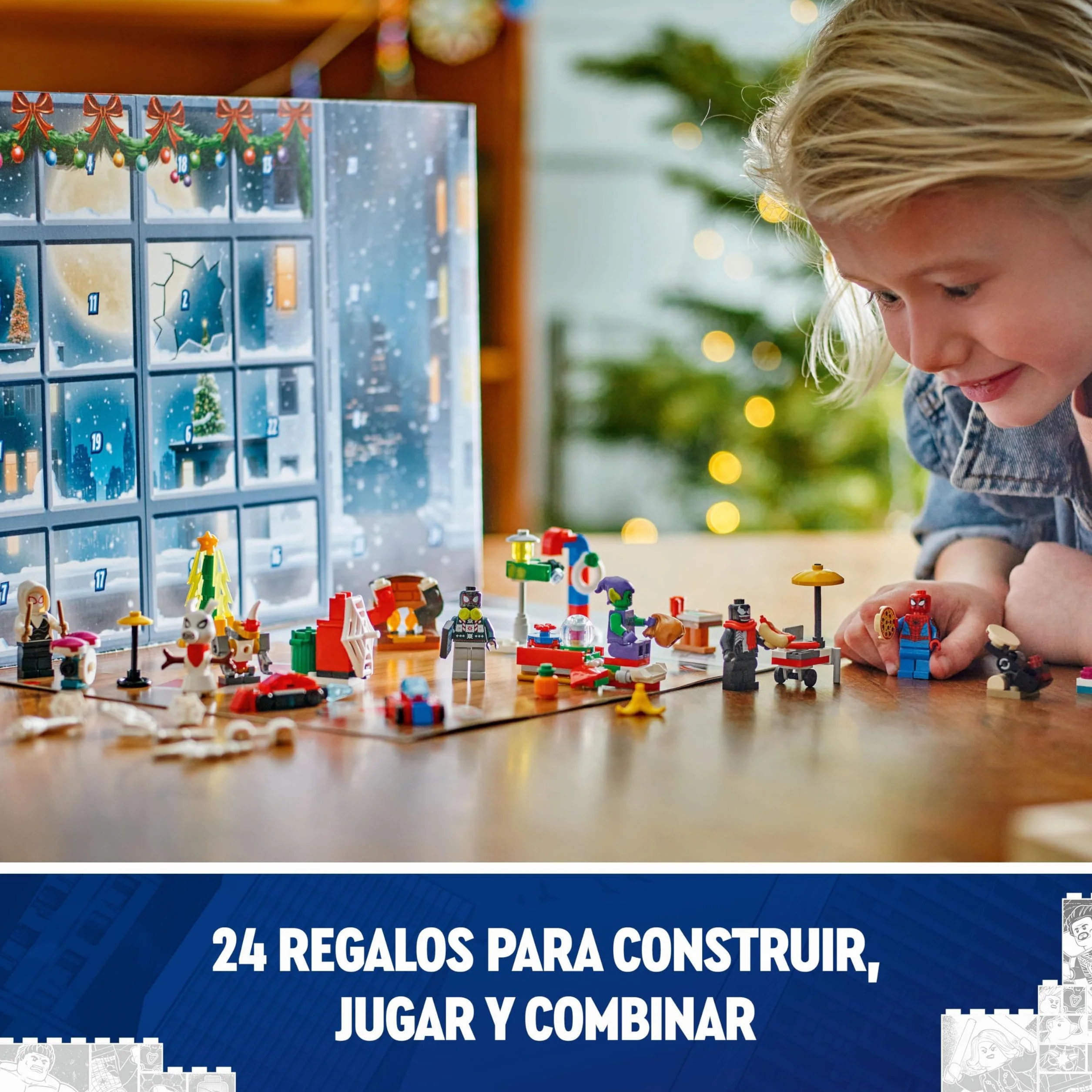 LEGO Marvel Calendario de Adviento 2024 Spider-Man Juguetes de Construcción de Superhéroes con Minifiguras para el Juego de rol, Regalo Pre-Navideño para Niños y Niñas de 7 Años o Más 76293