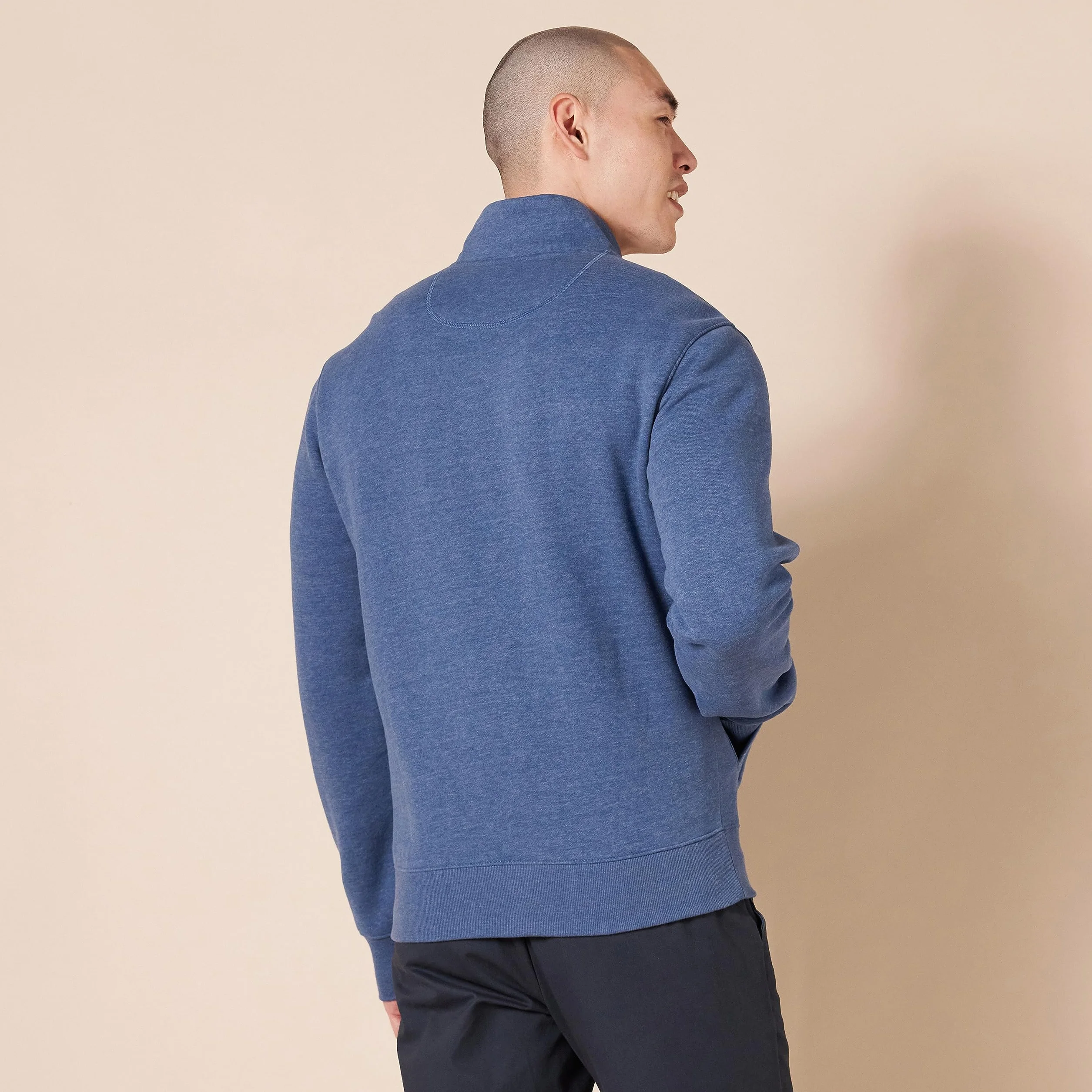 Amazon Essentials Sudadera Forro Polar Cremallera Cuello Semicisne Corte Estándar Peso Medio Hombre