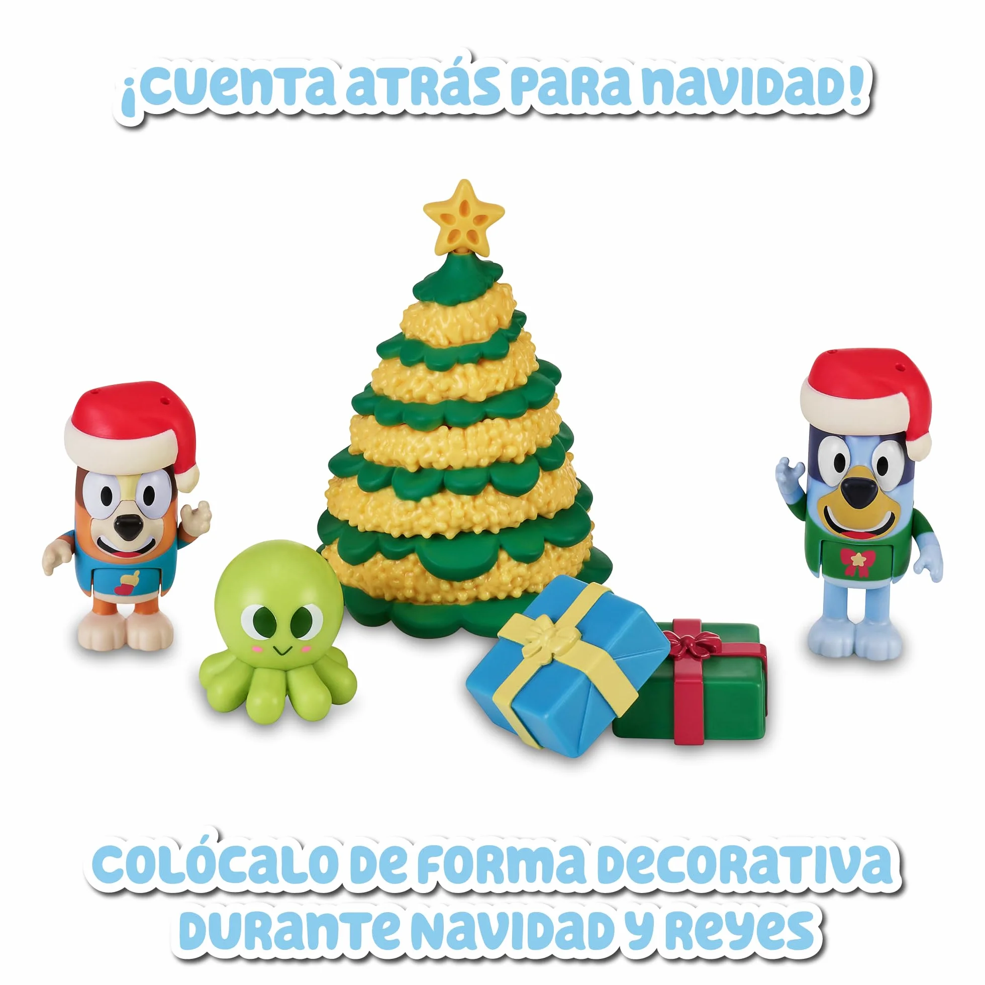 Bluey - Calendario de Adviento, calendario con 24 piezas, incluye figuras de la serie y accesorios, para niños y niñas +3 años de edad, Famosa (BLY54000)