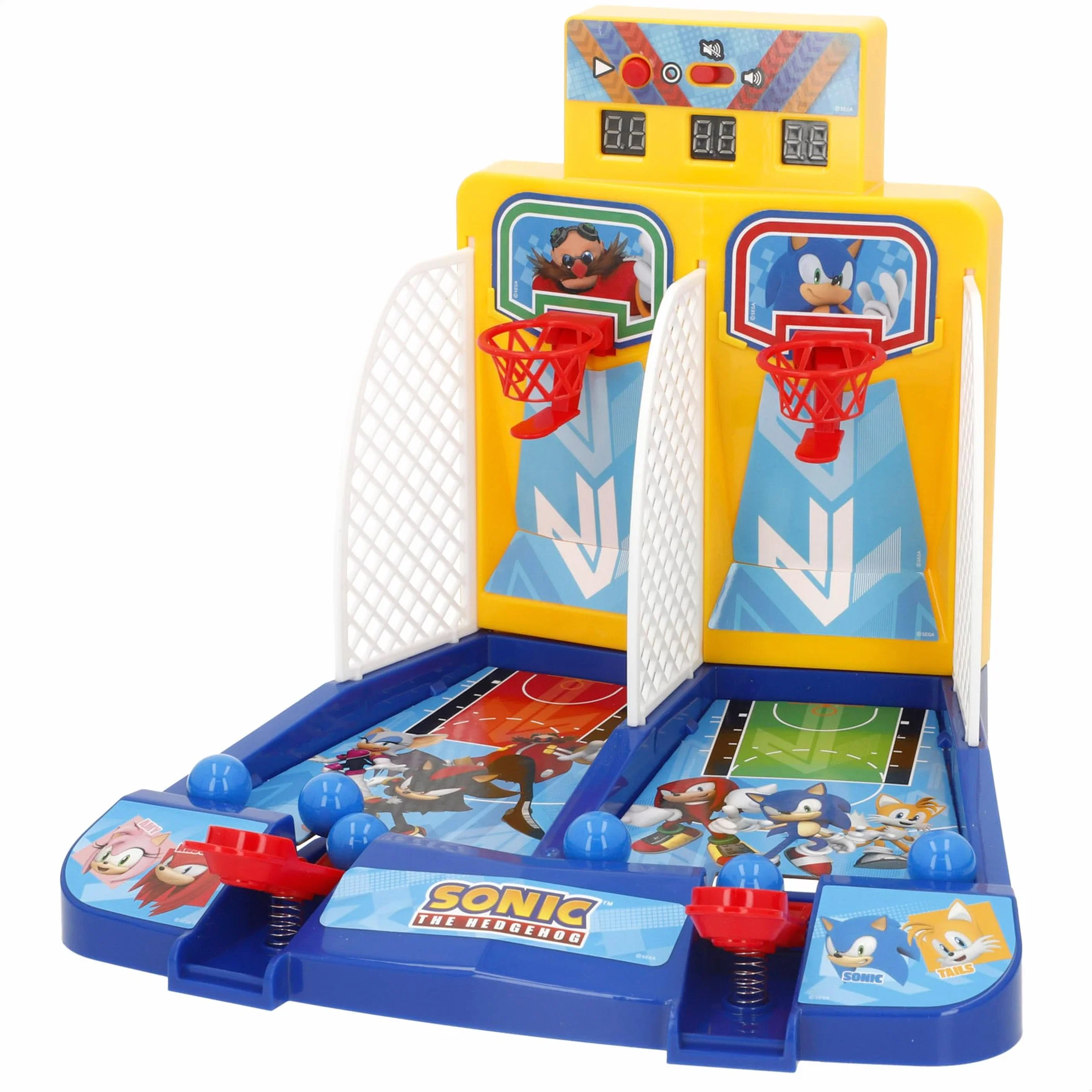 COLORBABY Sonic Juego de Basket, Arcade de Mesa, Luces y Sonido, Marcador electrónico, Diseño Premium, Licencia Oficial, Juegos de Mesa electrónicos, Juguete de colección, Niños, Adultos (77730)