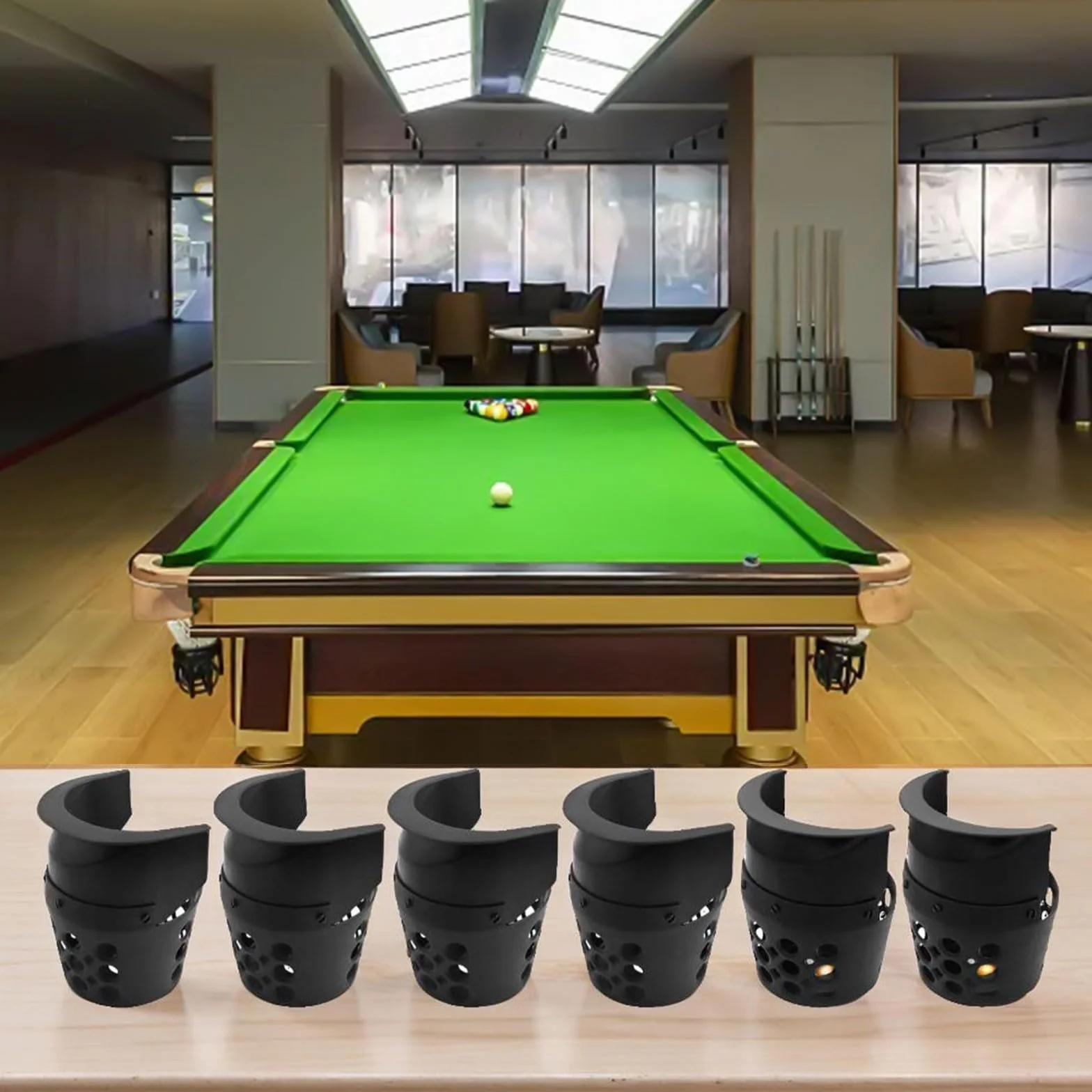 Juego de 6 bolsillos de repuesto para mesa de billar, laterales y esquineros, plástico