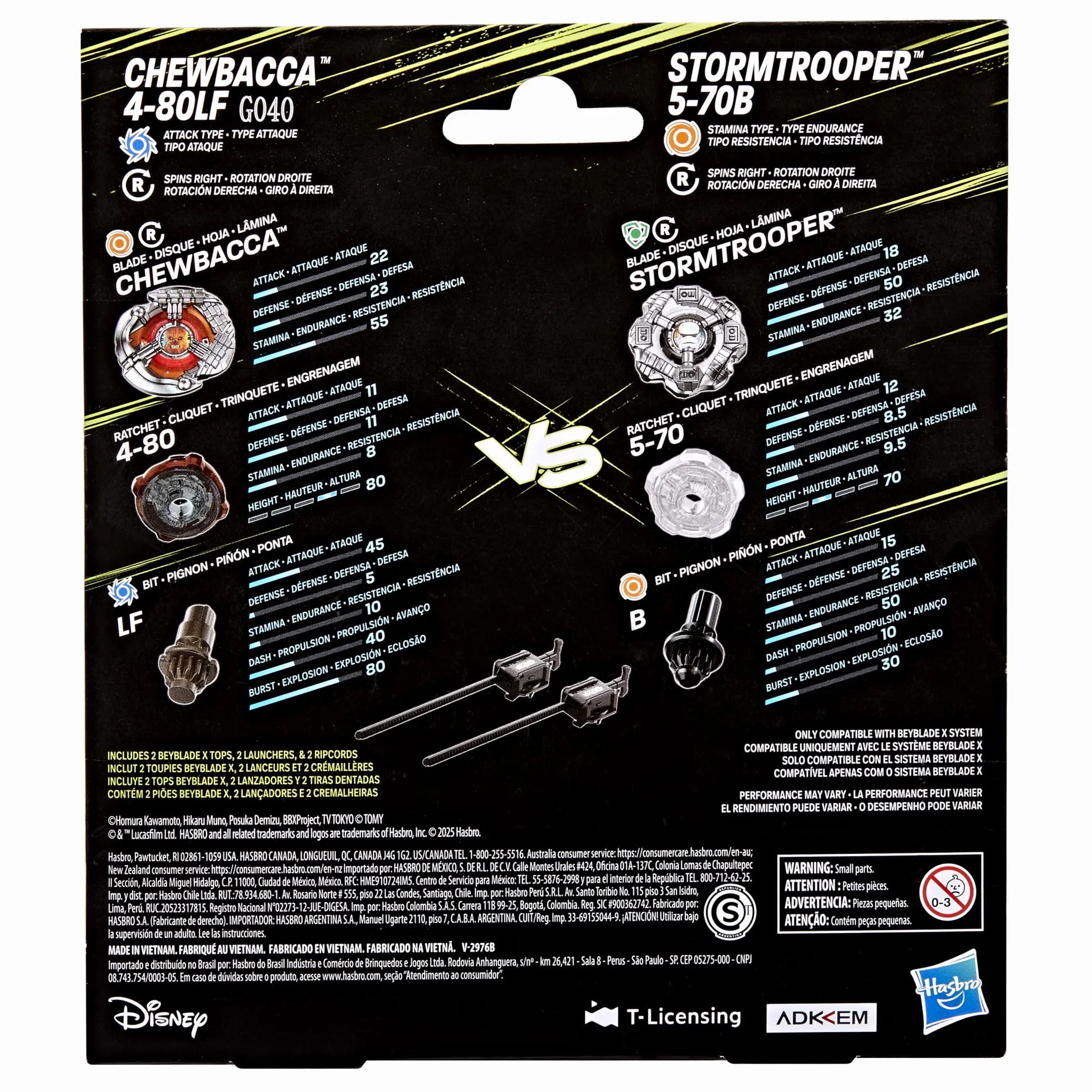 Beyblade X Star Wars Chewbacca 4-80LF vs Stormtrooper 5-70B