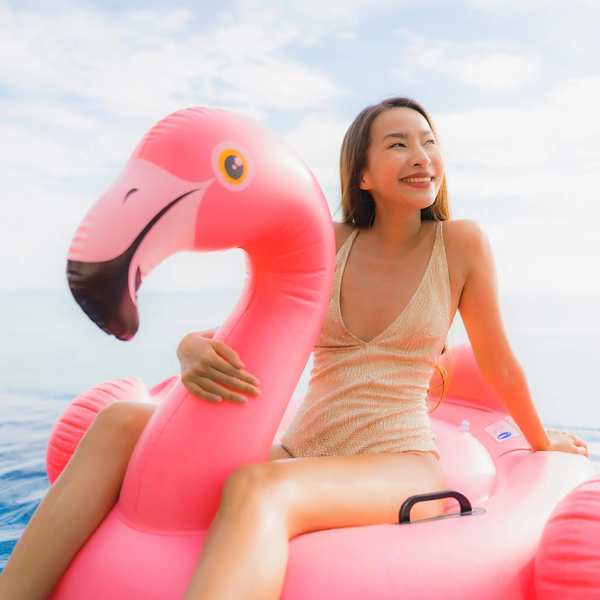 Intex Colchoneta Hinchable Flotador para Piscina y Playa 1 Persona con 2 Asas