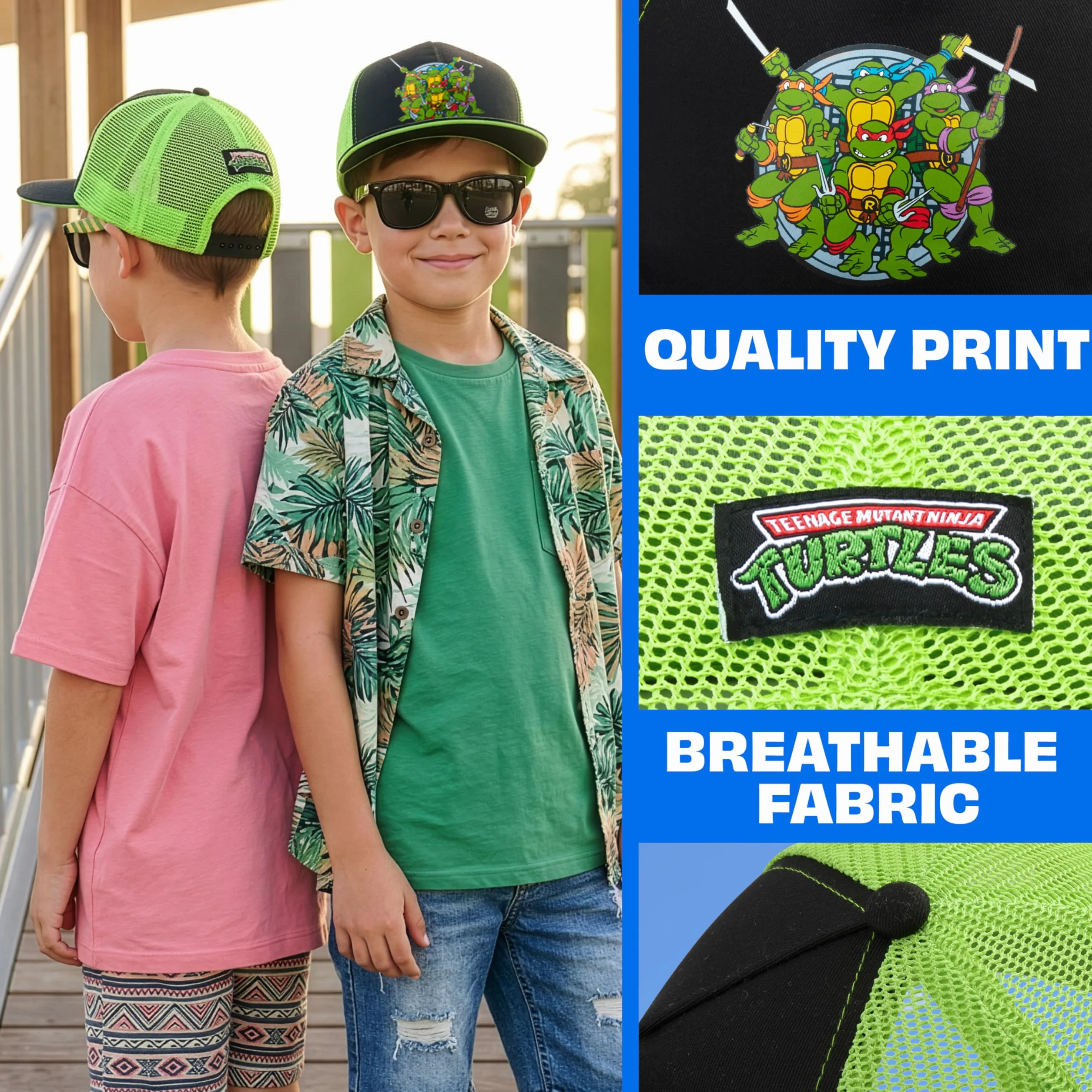 Batman Tortugas Ninja Marvel Avengers Gorra y Gafas de Sol Niño Set, Protección UV