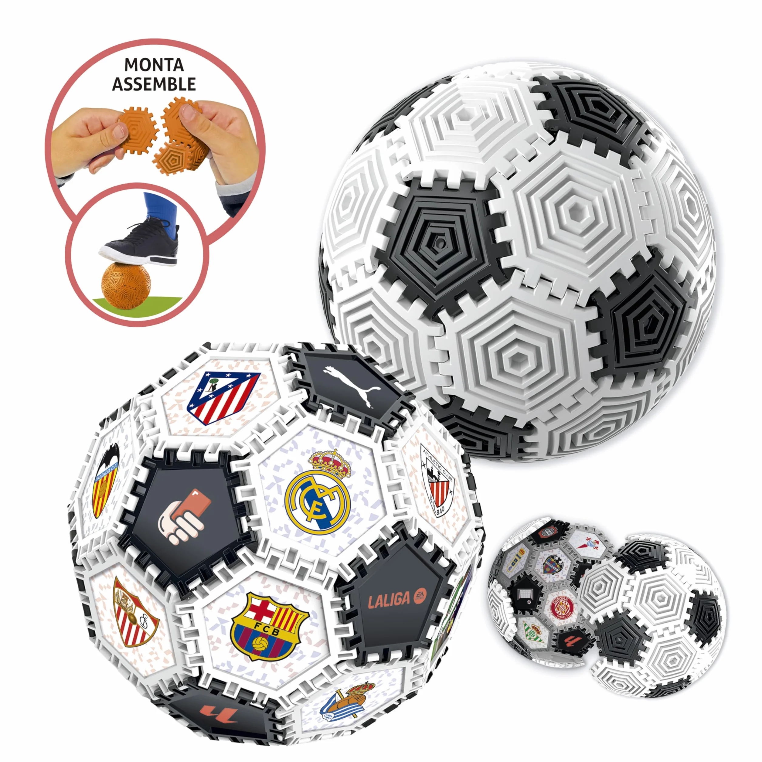 Educa Puzzle Balón 3D LALIGA 32 Piezas Balón 14 cm Juego Construcción Niños +6 Años