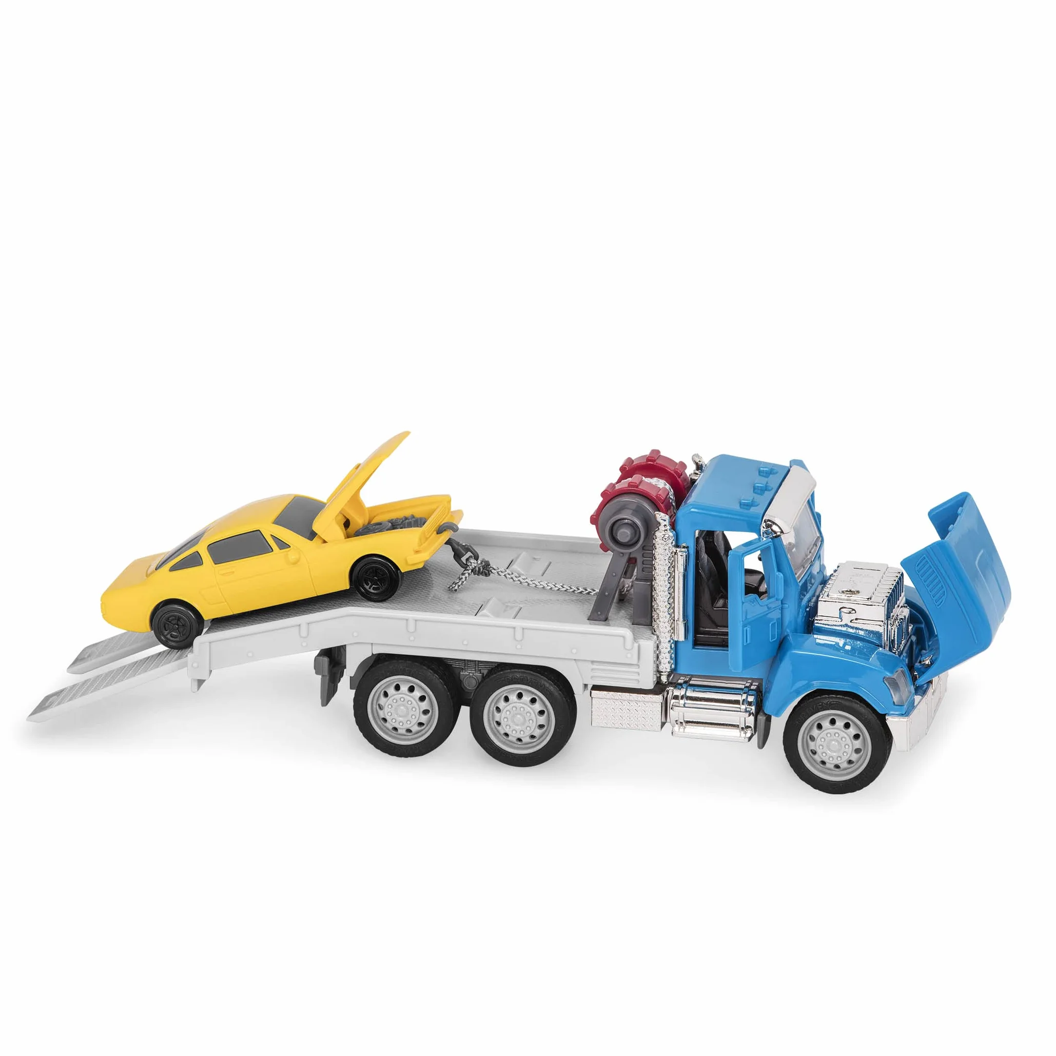 DRIVEN by Battat - Flota de microemergencias - Juego de vehículos de juguete de emergencia para niños - Camión de bomberos de juguete con grúa - 3 años +