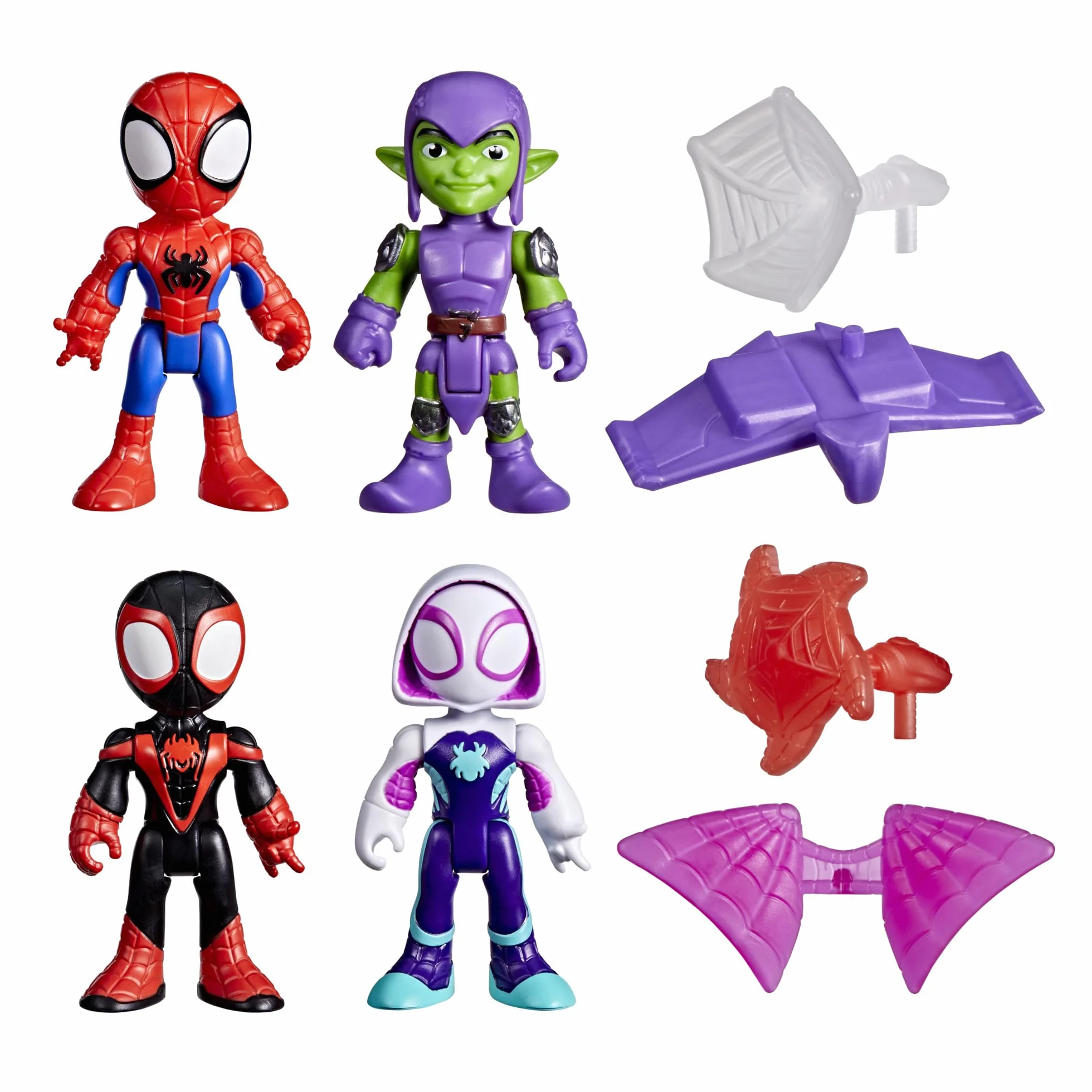 Marvel Spidey and His Amazing Friends Set de Aventuras arácnidas Figuras de acción Spider-Man