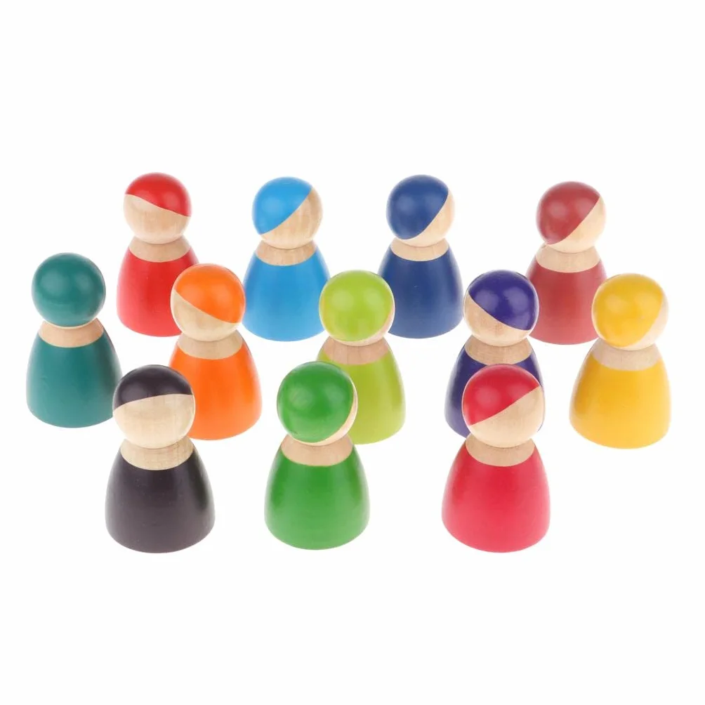 Madera, Muñecos de de Madera Coloreados