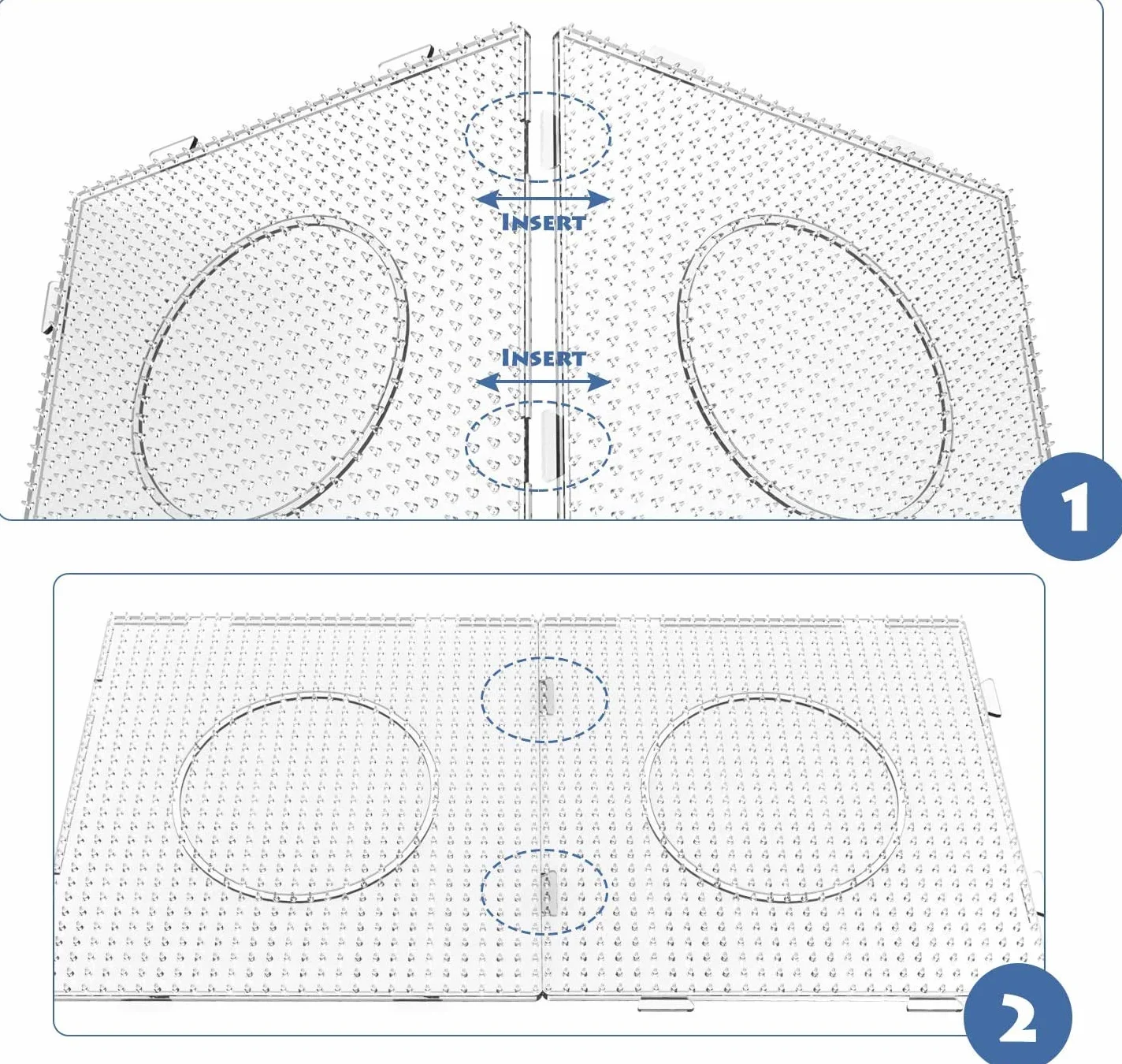H&W 4 tableros de cuentas de fusible de 5 mm, kits de tableros de clavijas transparentes grandes, con regalo de 4 papeles de planchado (WA3-Z1)