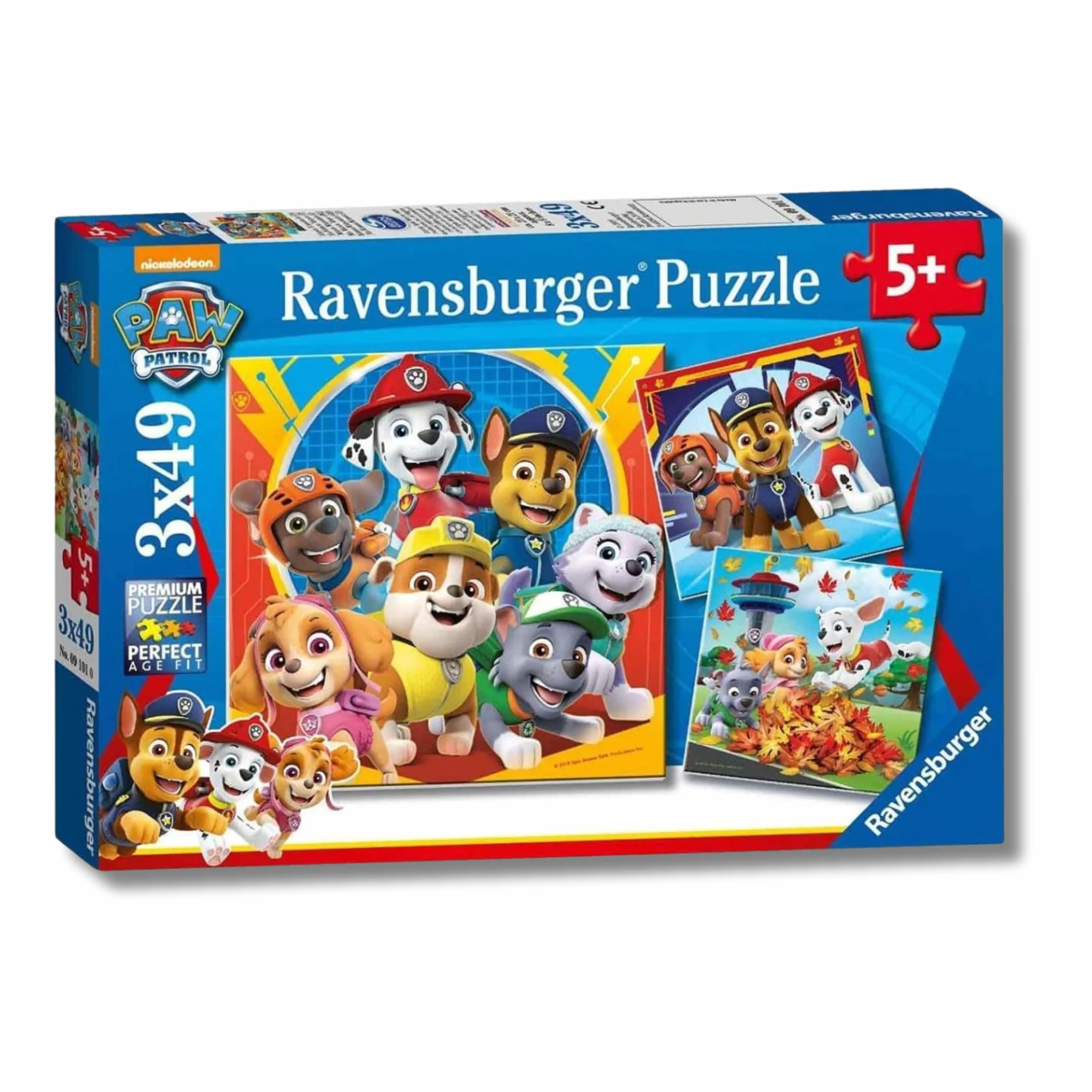 Ravensburger - Puzzle: Patrulla Canina, Puzzles Niños 5 Años o Más, Rompecabezas, 3 Puzzles de 49 Piezas, Regalos Niños 5 Años, 21x21cm