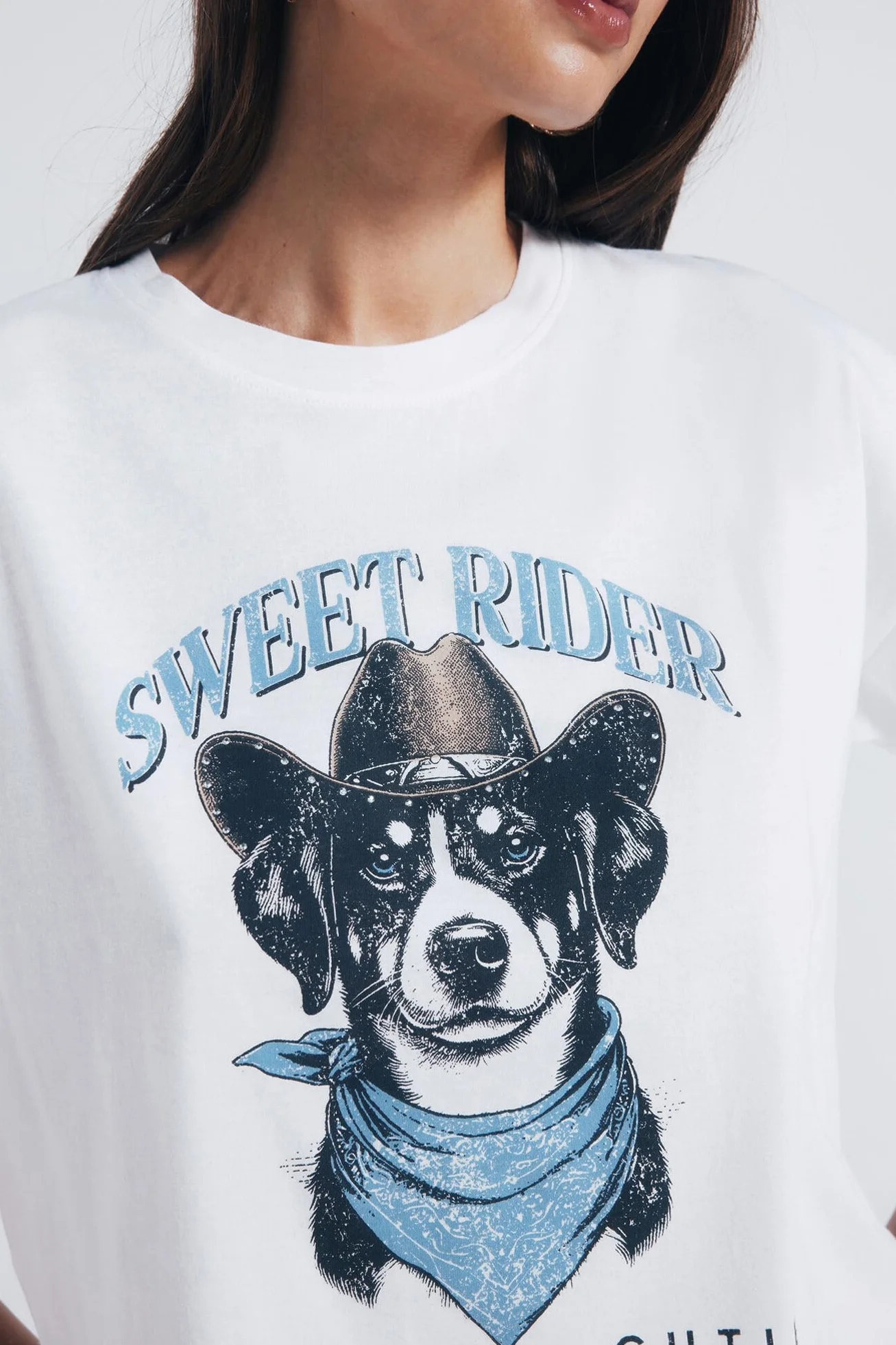 SPRINGFIELD Dog Graphic Short Sleeve T-Shirt for Women