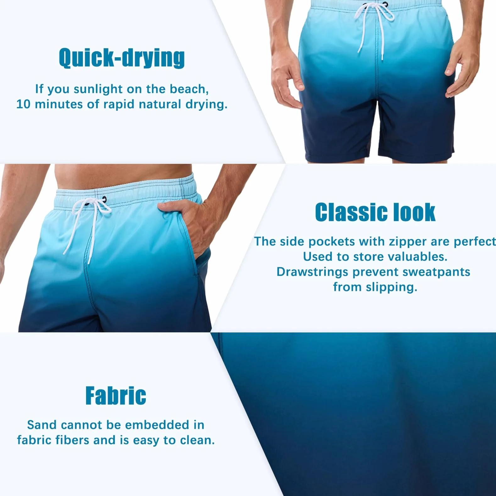 Bañador Hombre Secado Rápido Impermeable Largo Traje Baño Natación Piscina Corto Pantalones Verano Shorts Playa Arena Deportes
