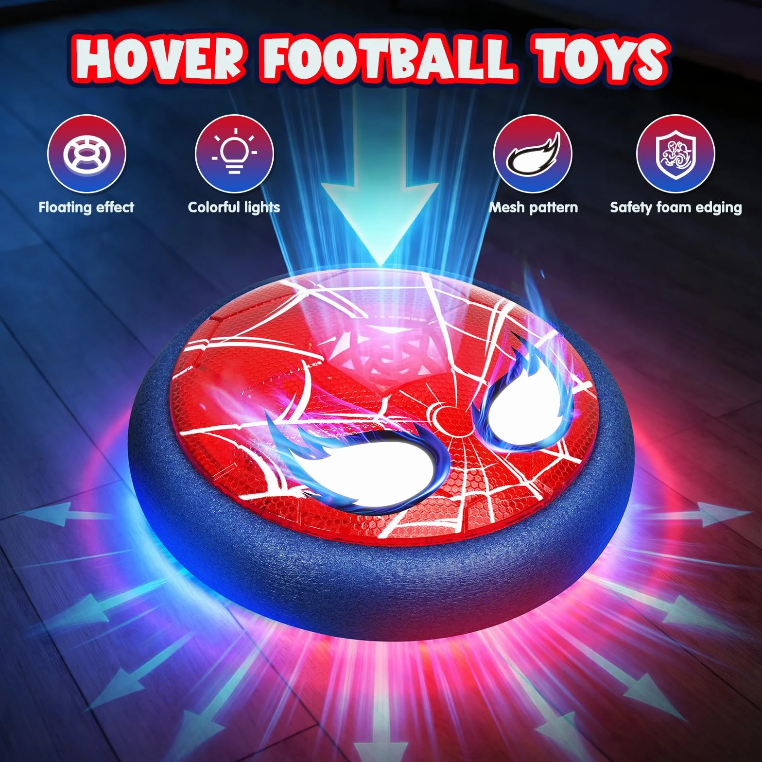 Balon Futbol Juguetes Niños 4 5 6 7 8 9 10 Años, Pelota Futbol Niño con Ojos Brillantes & 2* Porterias, Juegos de Balón Fútbol Flotante para Niños-Regalo Ideal para Niños de 3 a 12 Años
