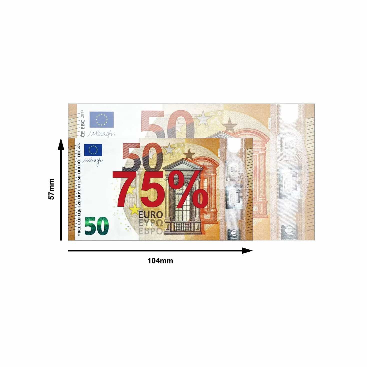 Scratch Cash 100 x € 50 Euro para Jugar (75% más pequeño Que el tamaño Real)