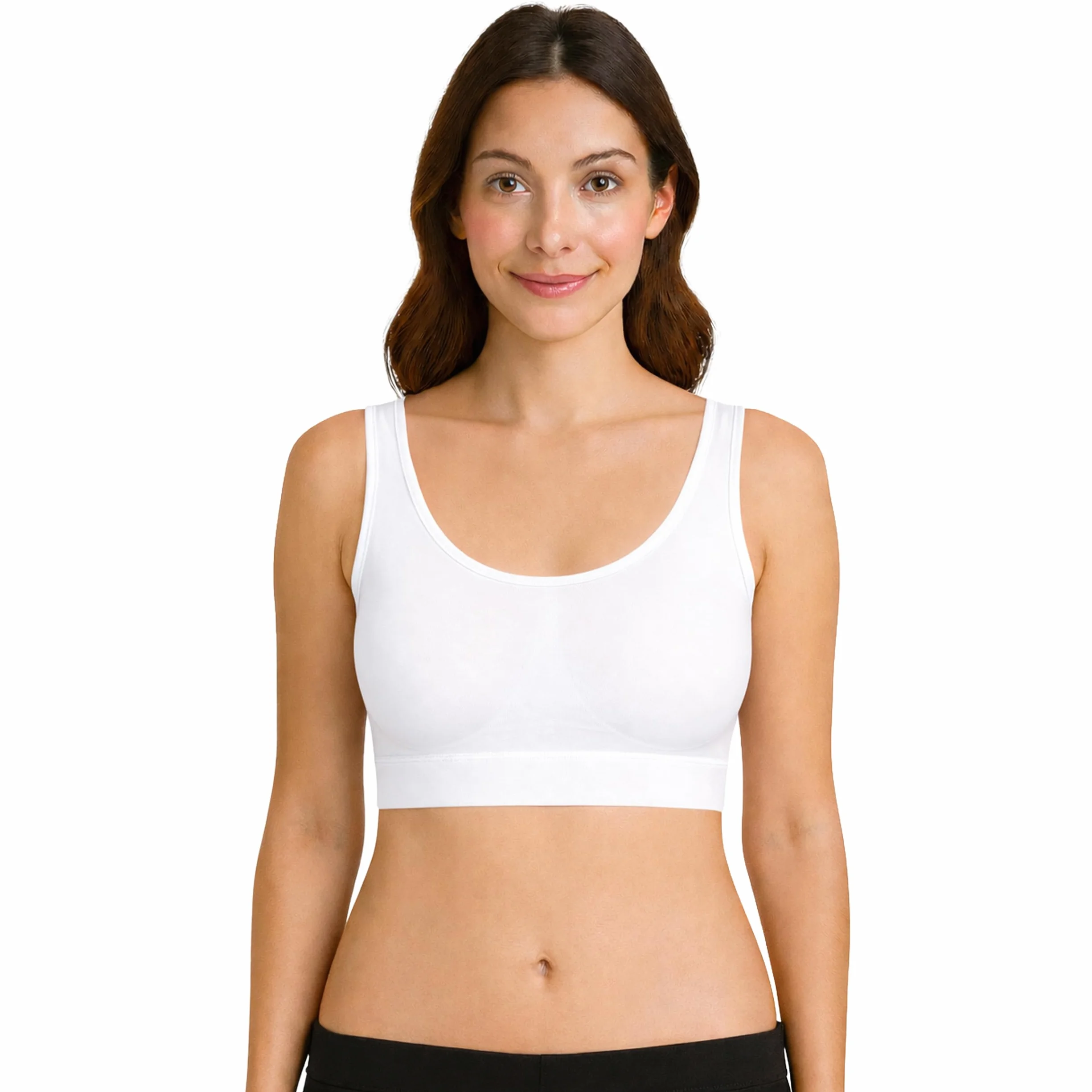Mujer Set de 3 Sujetadores Bralette Sin Aros Invisible Antisudor Sin Costuras Algodón Negro Blanco Beige
