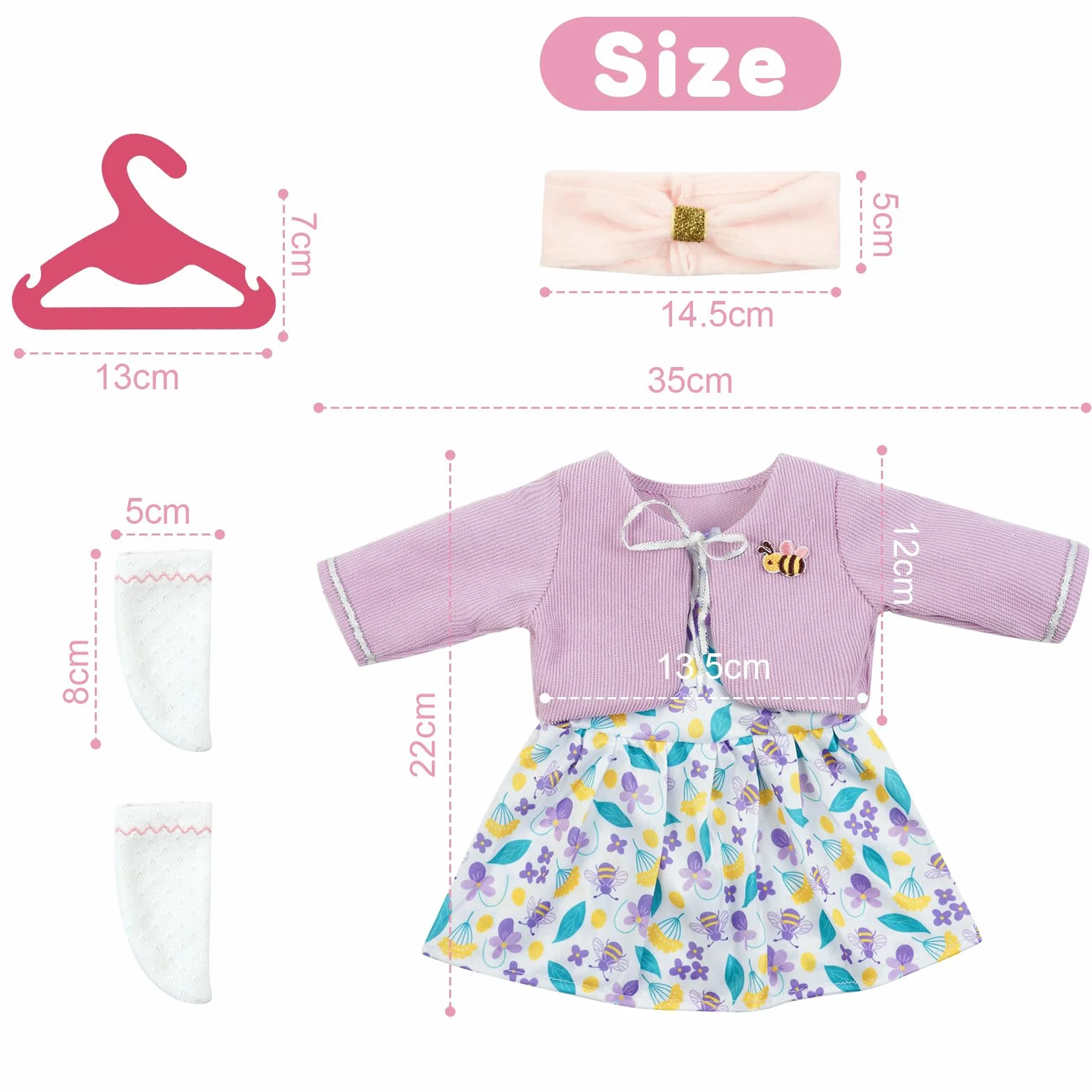 Aolso Ropa para Muñecas Bebé，4pcs Ropa para Muñecos Bebé，Conjunto de Ropa de Muñeca,Juego de Disfraz de Muñeca para Niños y Niñas,Accesorios para Muñeca(no muñecas)