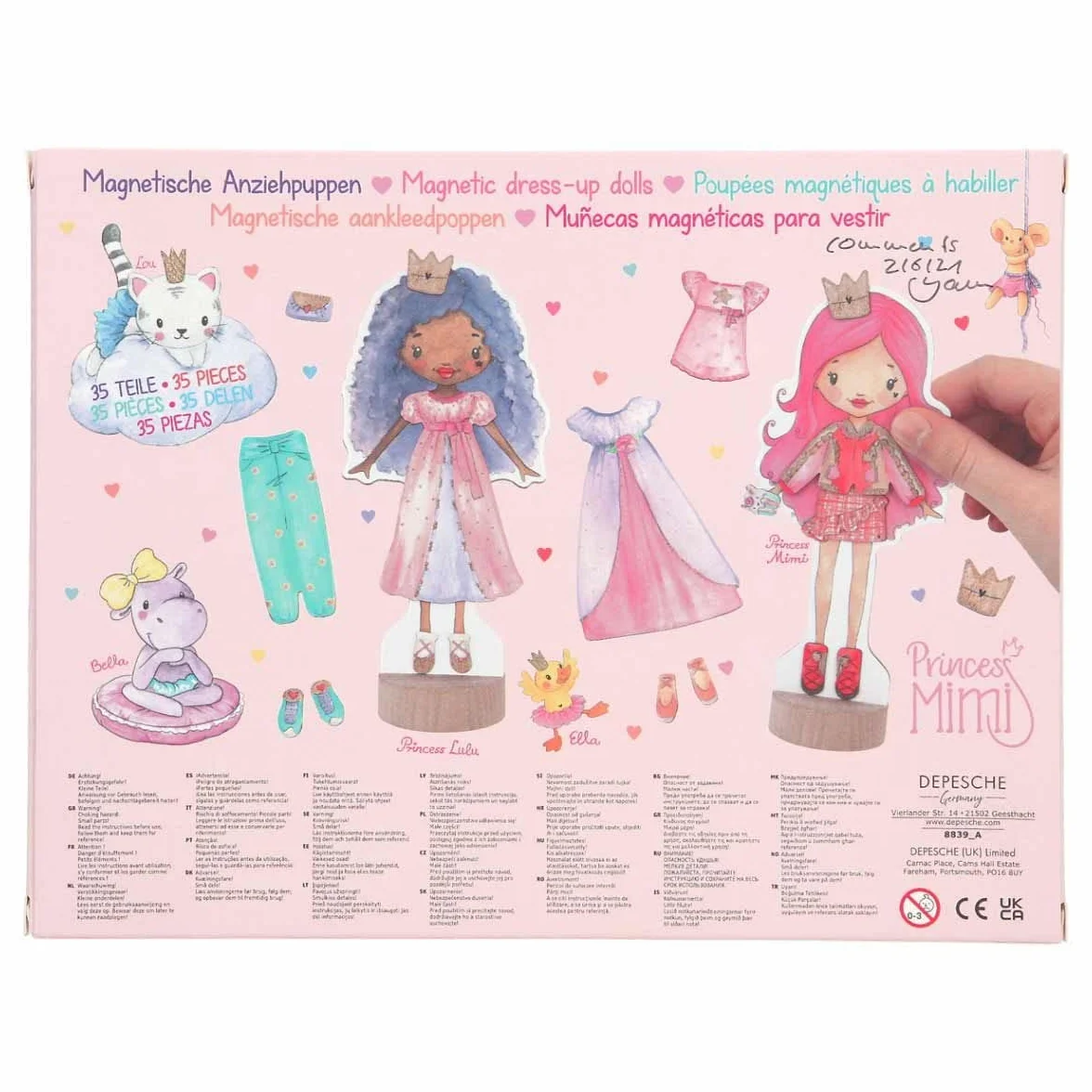 Depesche 8839 Princess Mimi - Muñecas magnéticas de Vestir, Juego de Dos muñecas y 35 Piezas para Vestir, a Partir de 3 años