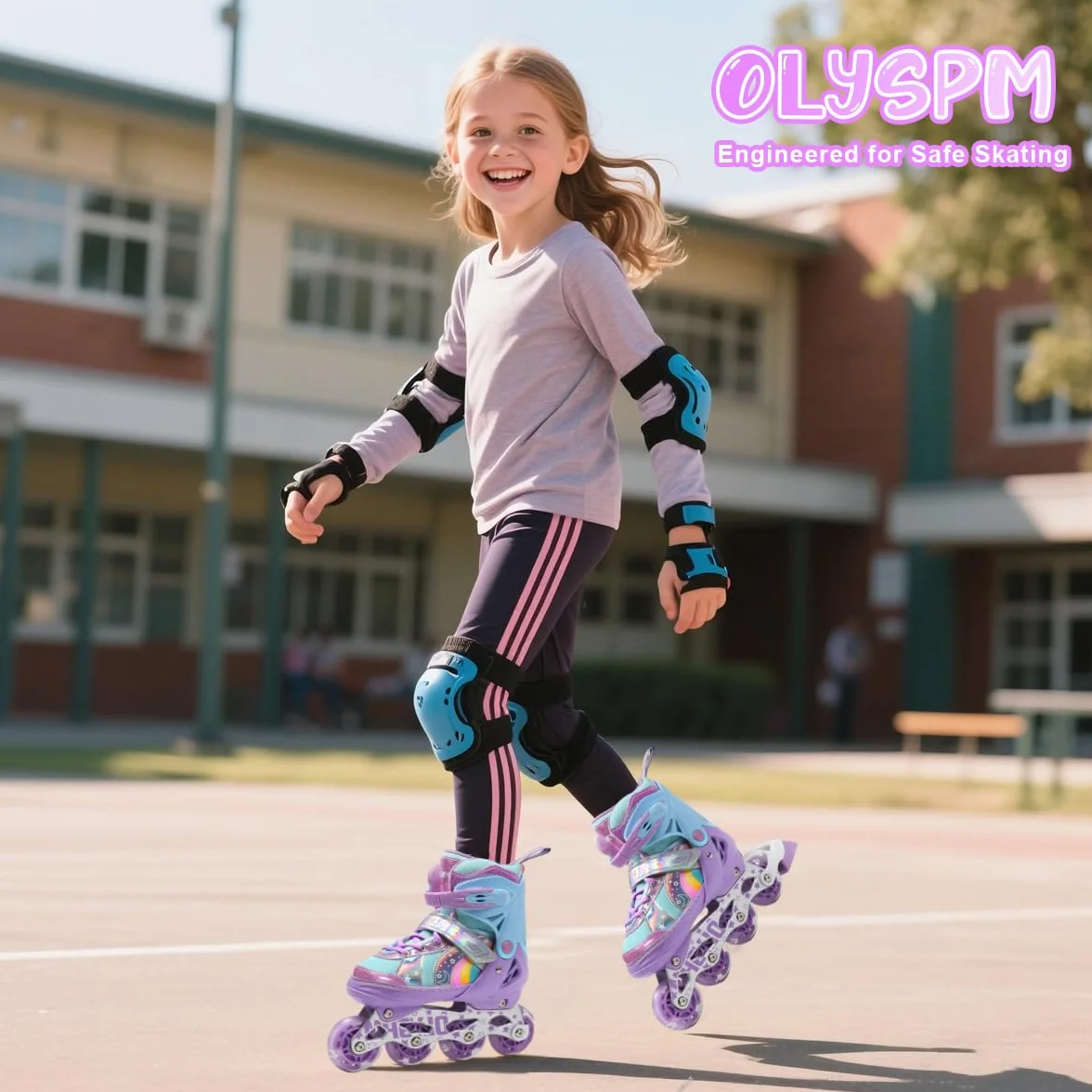 Patines en Línea Ajustables 4 Tamaños para Niña y Niño Interior Exterior