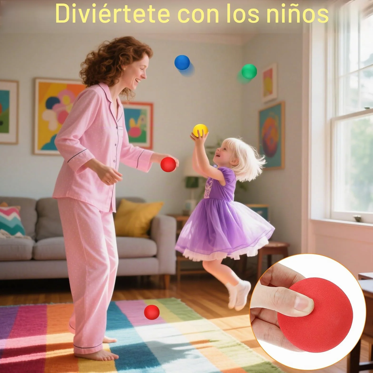 Tapvai 12 pelotas blandas, 6 cm, bola de espuma EVA, juegos interiores para niños