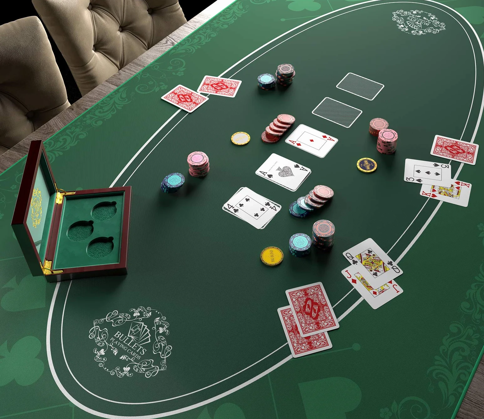 Bullets Playing Cards Golden Poker Dealer Botón de Metal