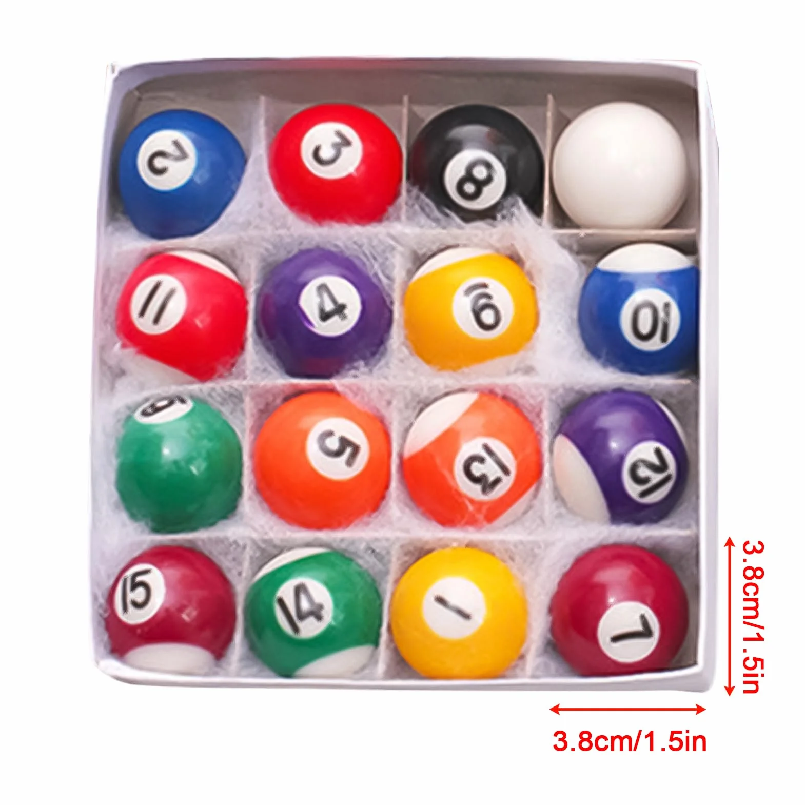 Bolas de Billar 16 Piezas Juego Portátil para Niños Mesa Interior y Exterior