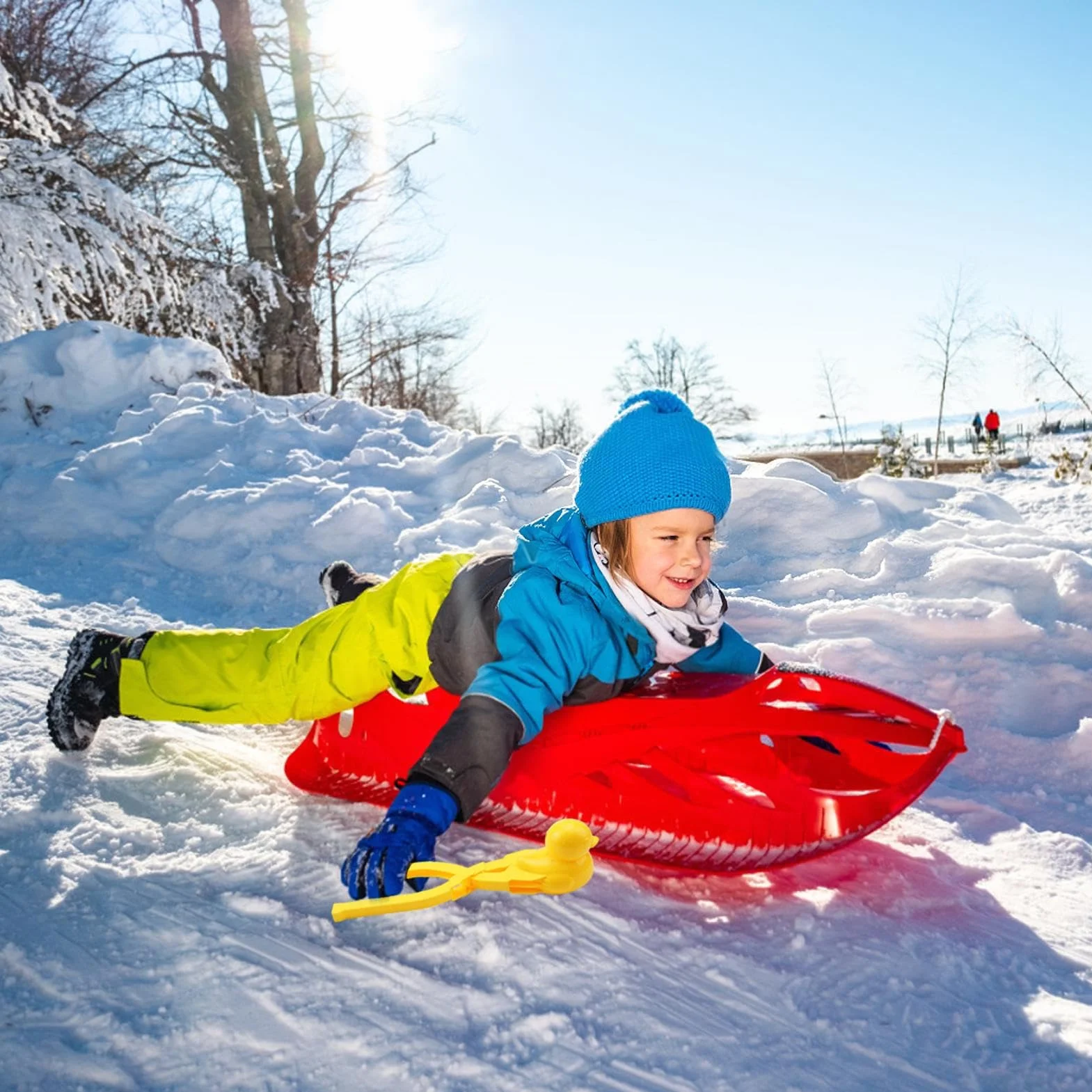 8 piezas de fabricación de bolas de nieve, pinzas para bolas de nieve para niños, moldeador de bolas de nieve con mango, juguete divertido para la nieve para niños, para diversión al aire
