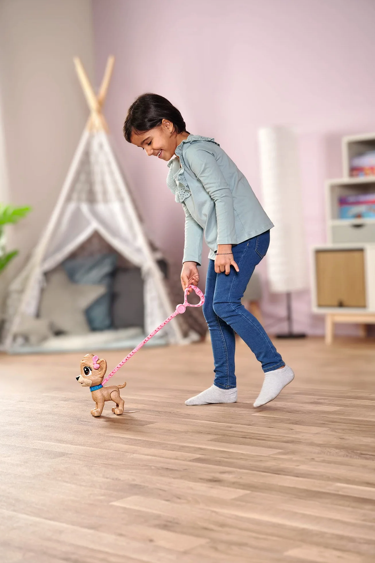 Simba 105893460 Chi Chi Love Pii Pii Puppy - Perro para pasear, Hace pipí, a Partir de 3 años, 20 cm