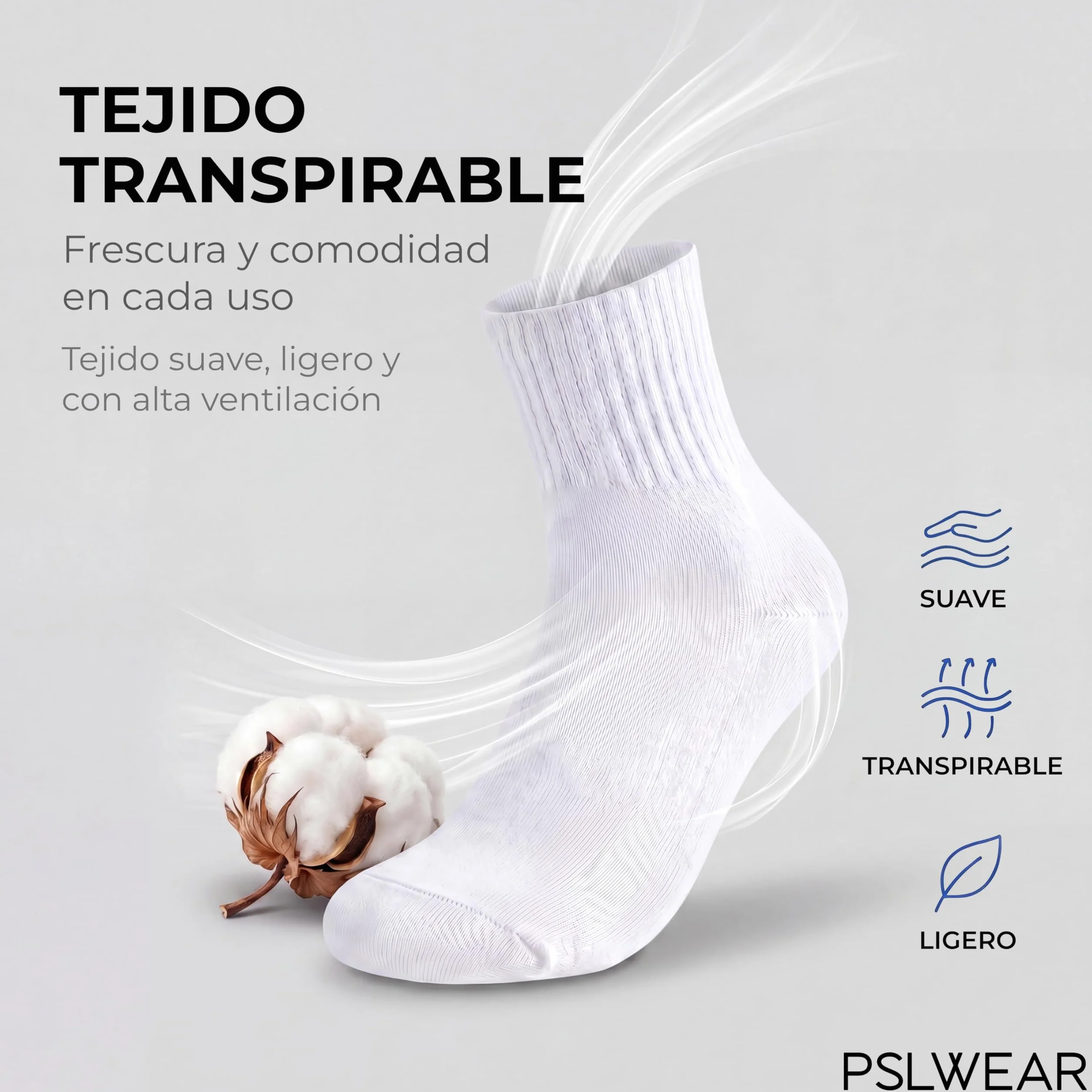 Calcetines Cómodos Resistentes Transpirables Pack 6 Pares Hombre Mujer
